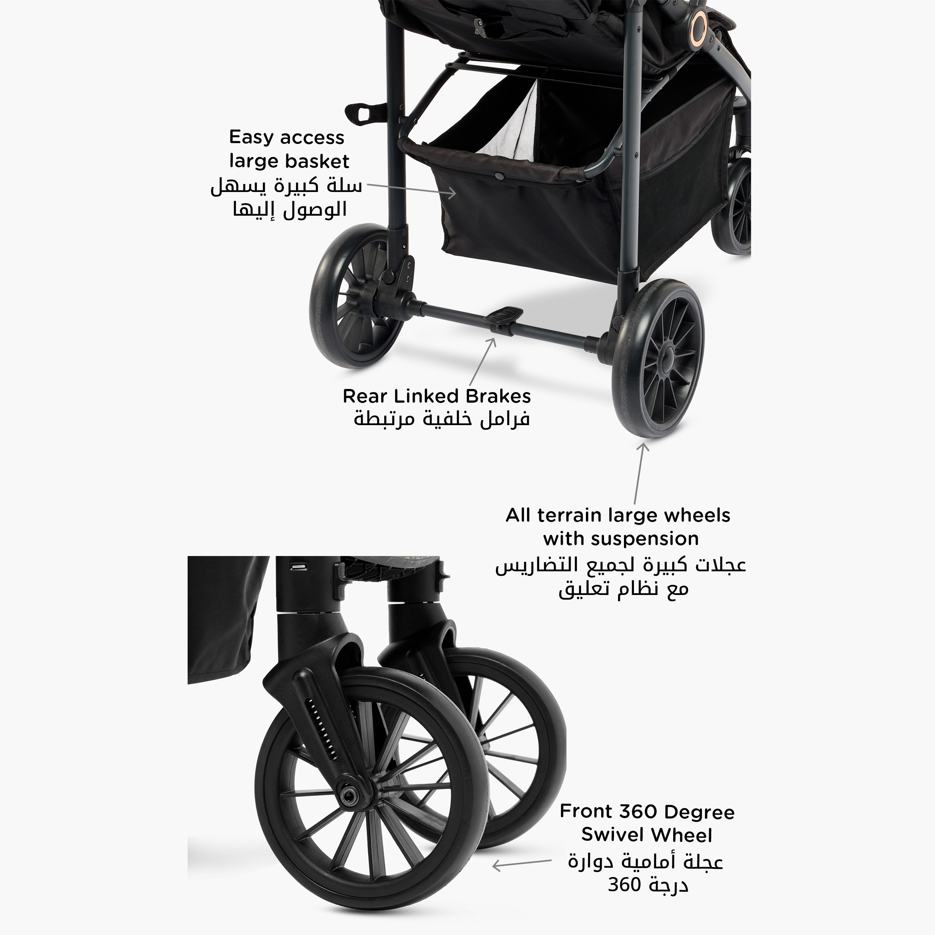 Little Bloomers Yonder Stroller with One Touch Folding System, Steel Frame and Wheel Lock-baby-gear-strollersandprams-strollers-image-10