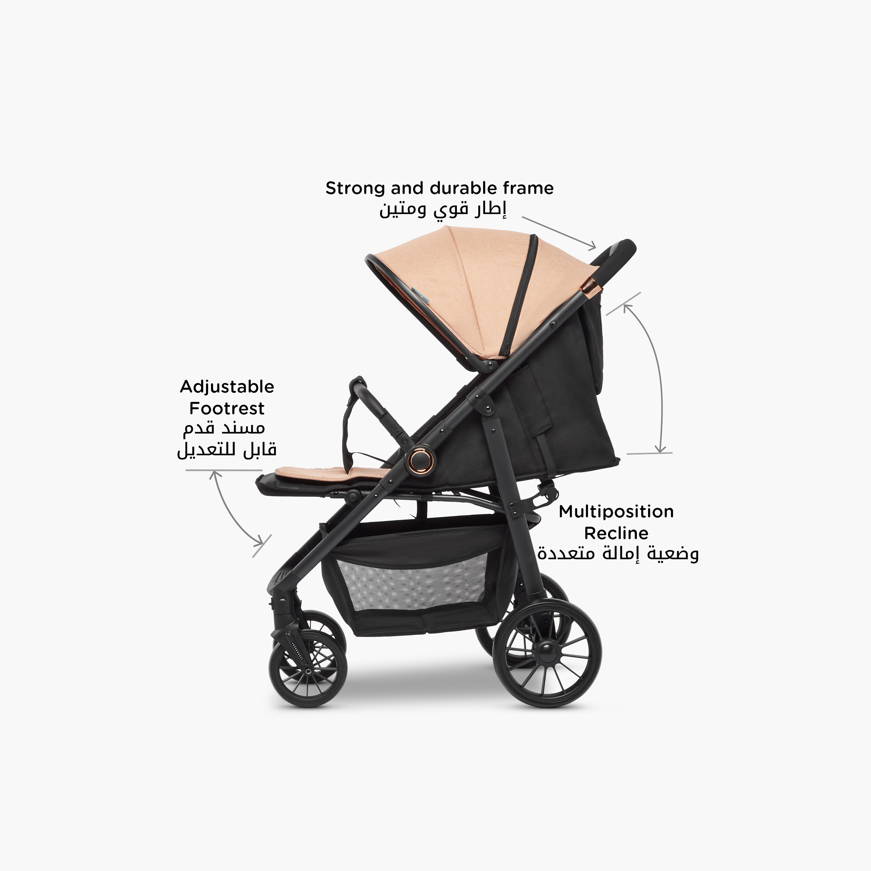 Little Bloomers Yonder Stroller with One Touch Folding System, Steel Frame and Wheel Lock-baby-gear-strollersandprams-strollers-image-5