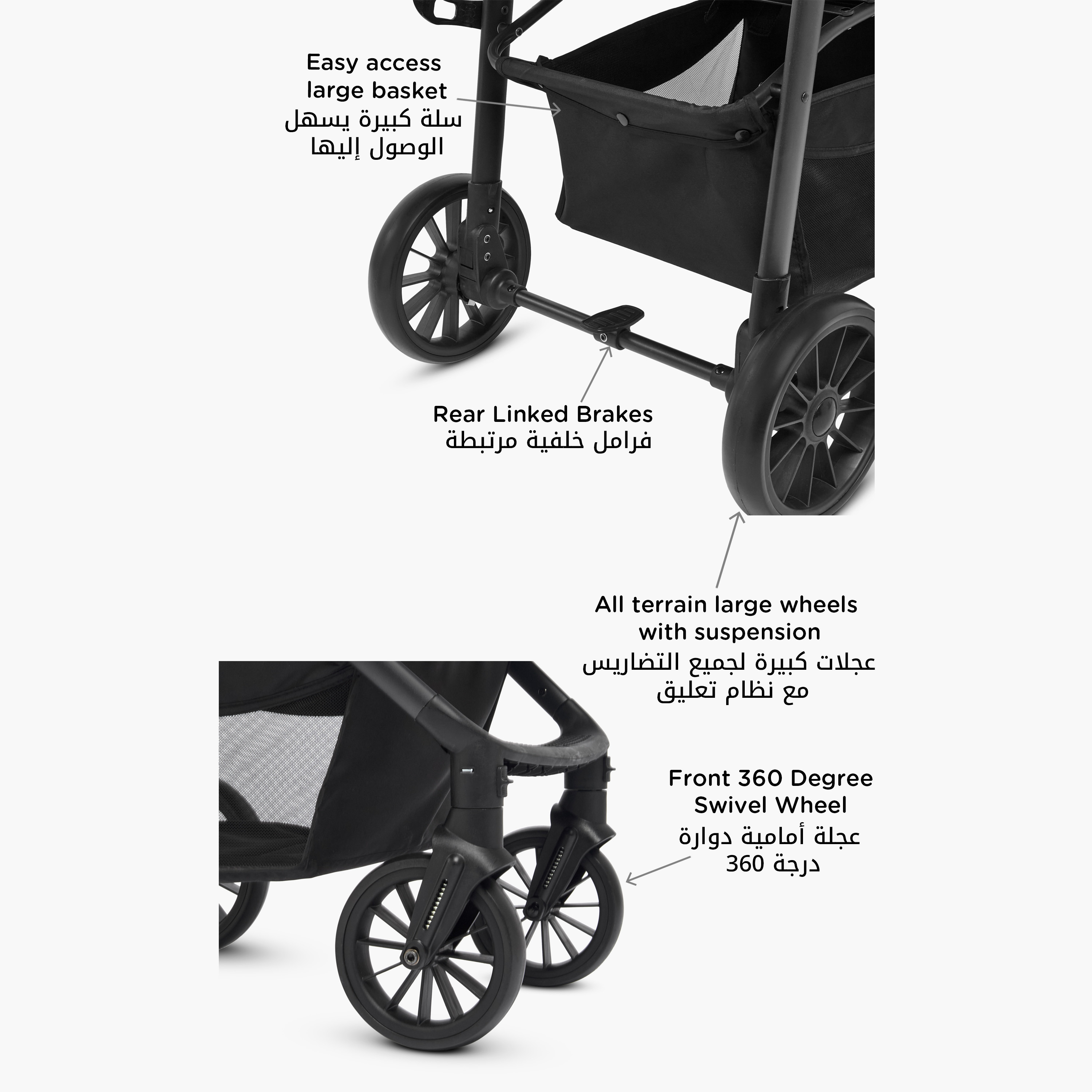 Little Bloomers Yonder Stroller with One Touch Folding System, Steel Frame and Wheel Lock-baby-gear-strollersandprams-strollers-image-10