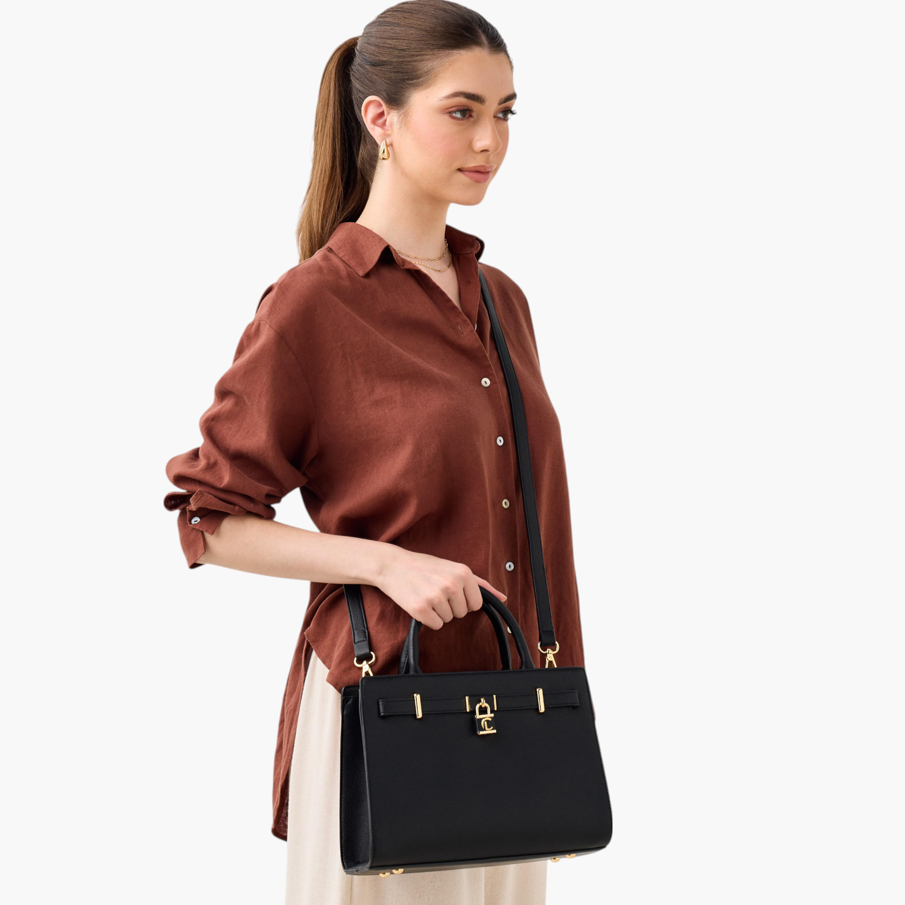 Le Confort Solid Tote Bag with Double Handles and Detachable Strap-women-bagsandwallets-handbags-image-3