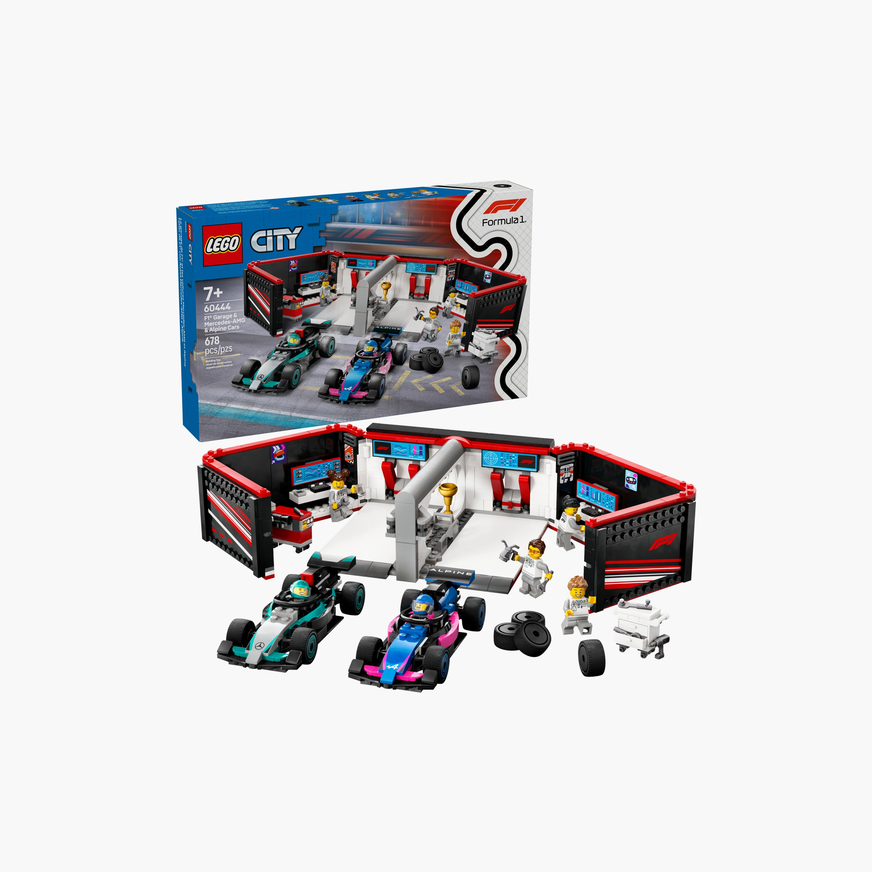 LEGO® City F1® Garage & Mercedes-AMG & Alpine Cars Toy Playset 60444-toys-buildingblocks-blocks-image-1