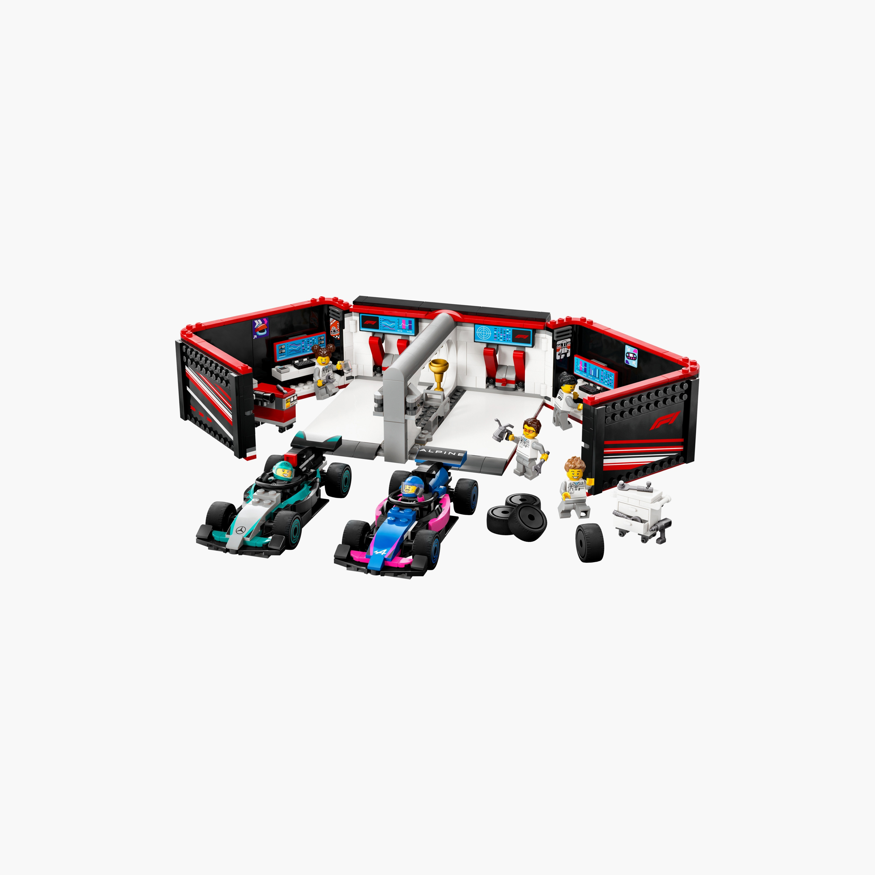LEGO® City F1® Garage & Mercedes-AMG & Alpine Cars Toy Playset 60444-toys-buildingblocks-blocks-image-2
