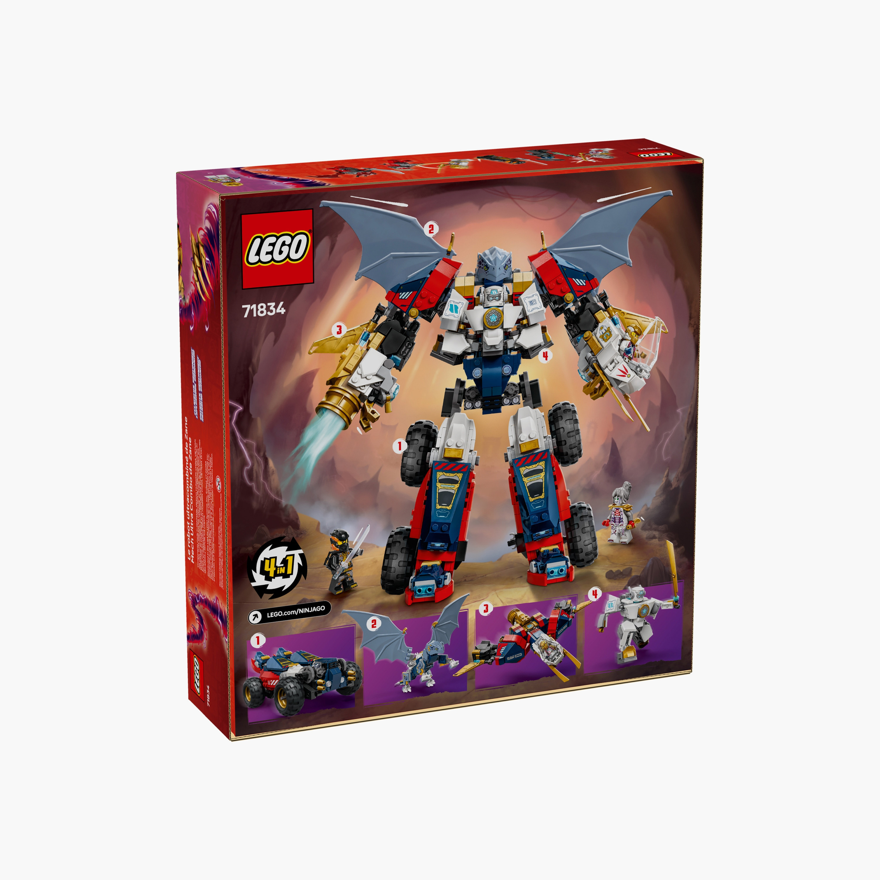LEGO® NINJAGO® Zane’s Ultra Combiner Mech Toy 4-in-1 Building Set 71834-toys-buildingblocks-blocks-image-4