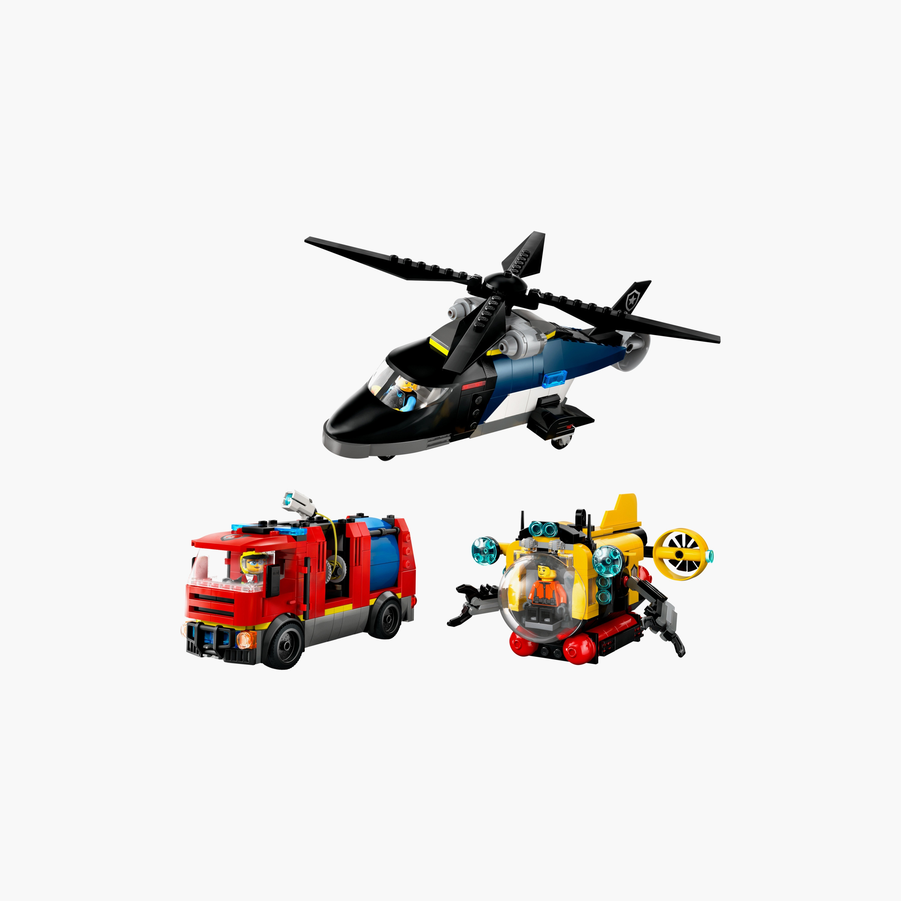 LEGO® City Helicopter, Fire Engine & Submarine Remix Toy Building Set 60462-toys-buildingblocks-blocks-image-2