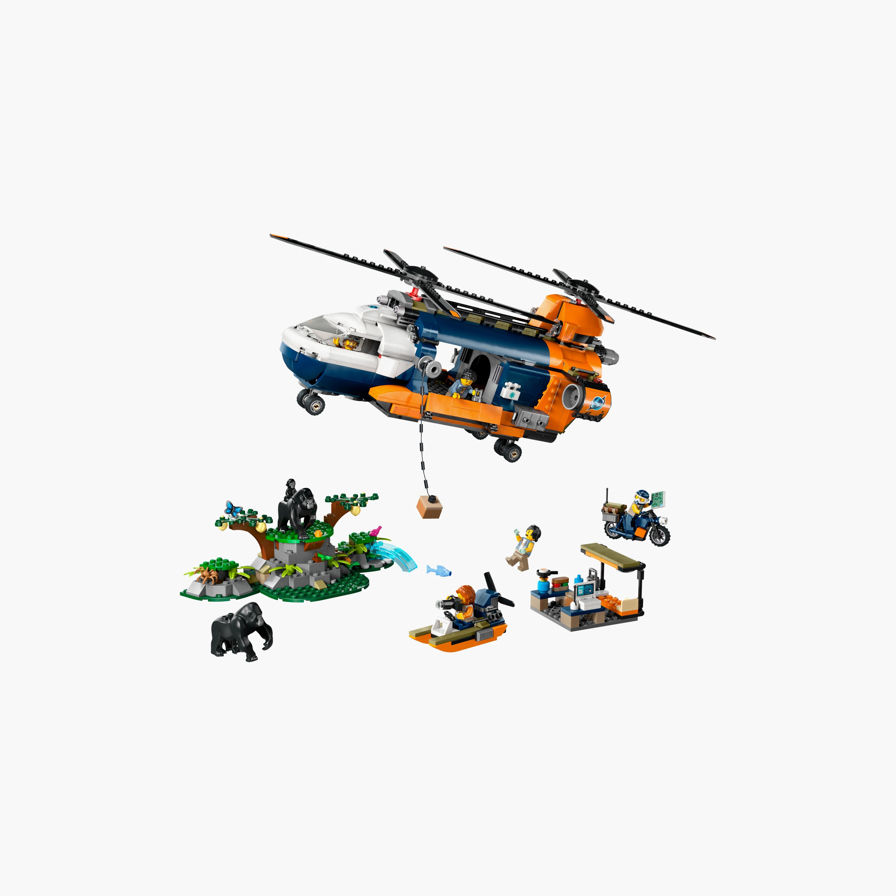 LEGO® City Jungle Explorer Helicopter at Base Camp Set 60437-toys-buildingblocks-blocks-image-1