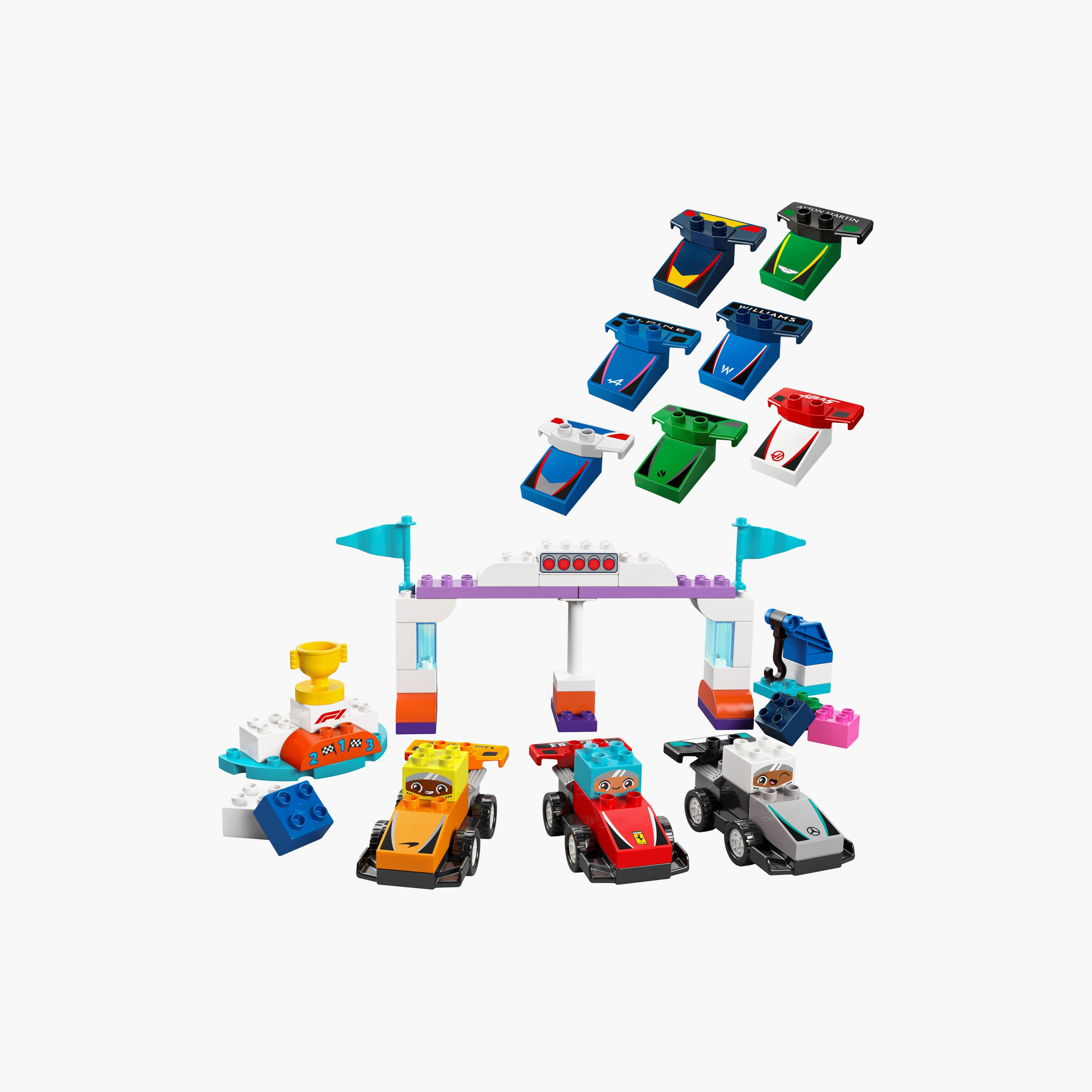 LEGO® DUPLO® Town F1® Team Race Cars & Drivers Building Toy for Family Fun 10445-toys-buildingblocks-blocks-image-1