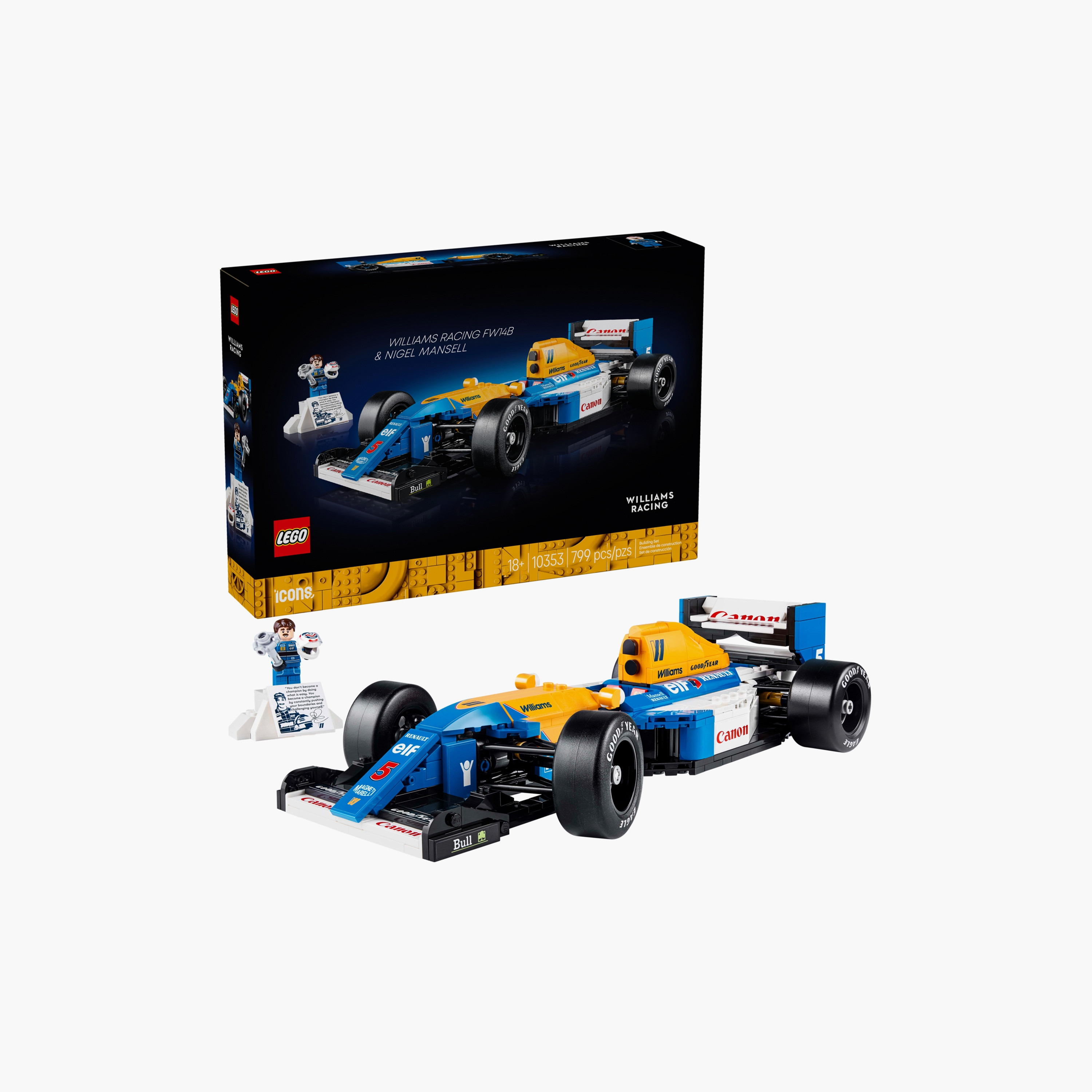 LEGO 10353 Icons Williams Racing FW14B & Nigel Mansell F1 Model Car-toys-buildingblocks-blocks-image-4