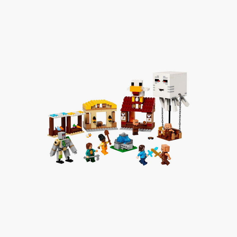 هجوم القرية ببالونات الحيوانات البرّية الصغيرة من ليغو® Minecraft®‎‍‌، هدية للأطفال هواة الألعاب الإلكترونية 21273