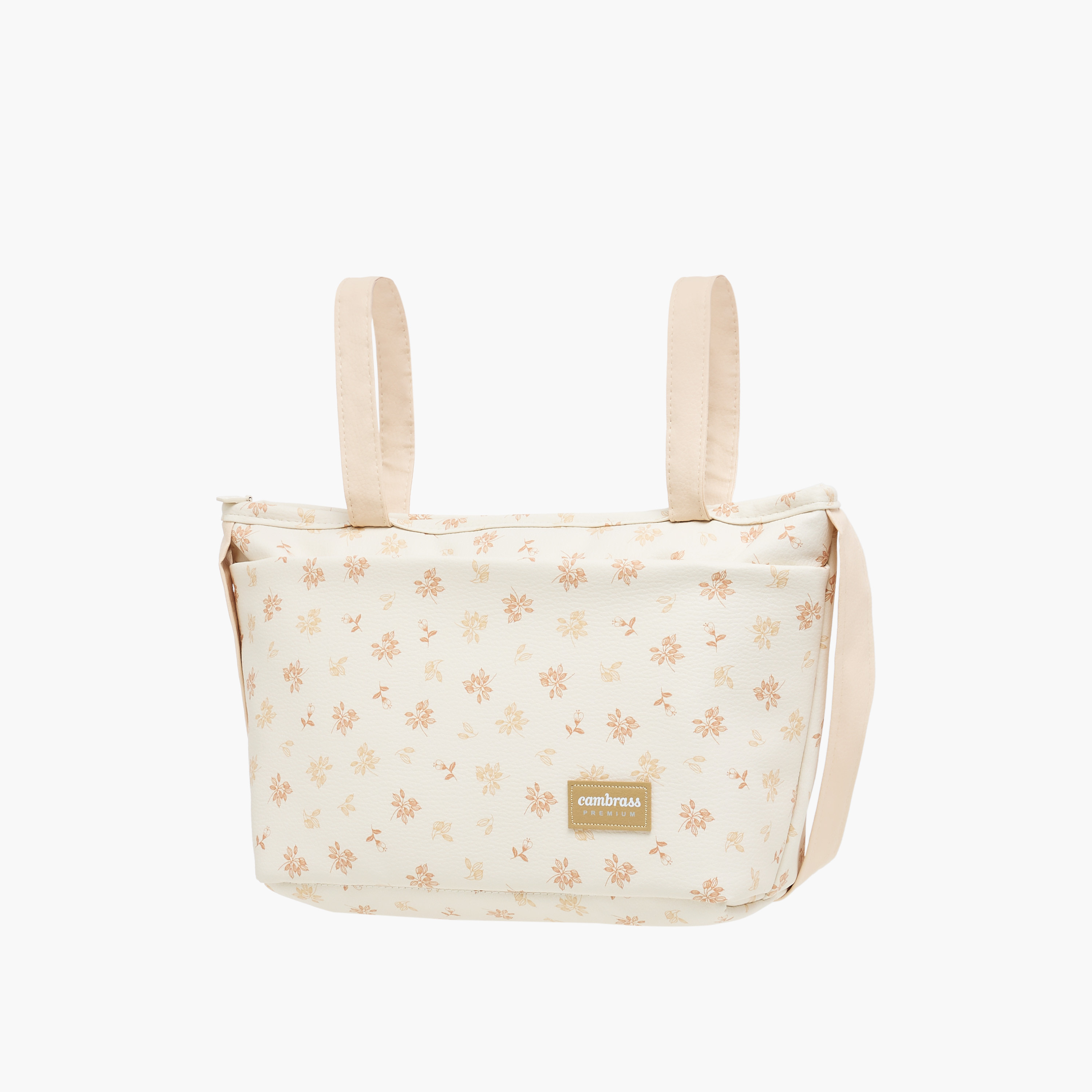 Cambrass Floral Print Diaper Bag with Zip Closure-baby-diapering-diaperbags-image-1