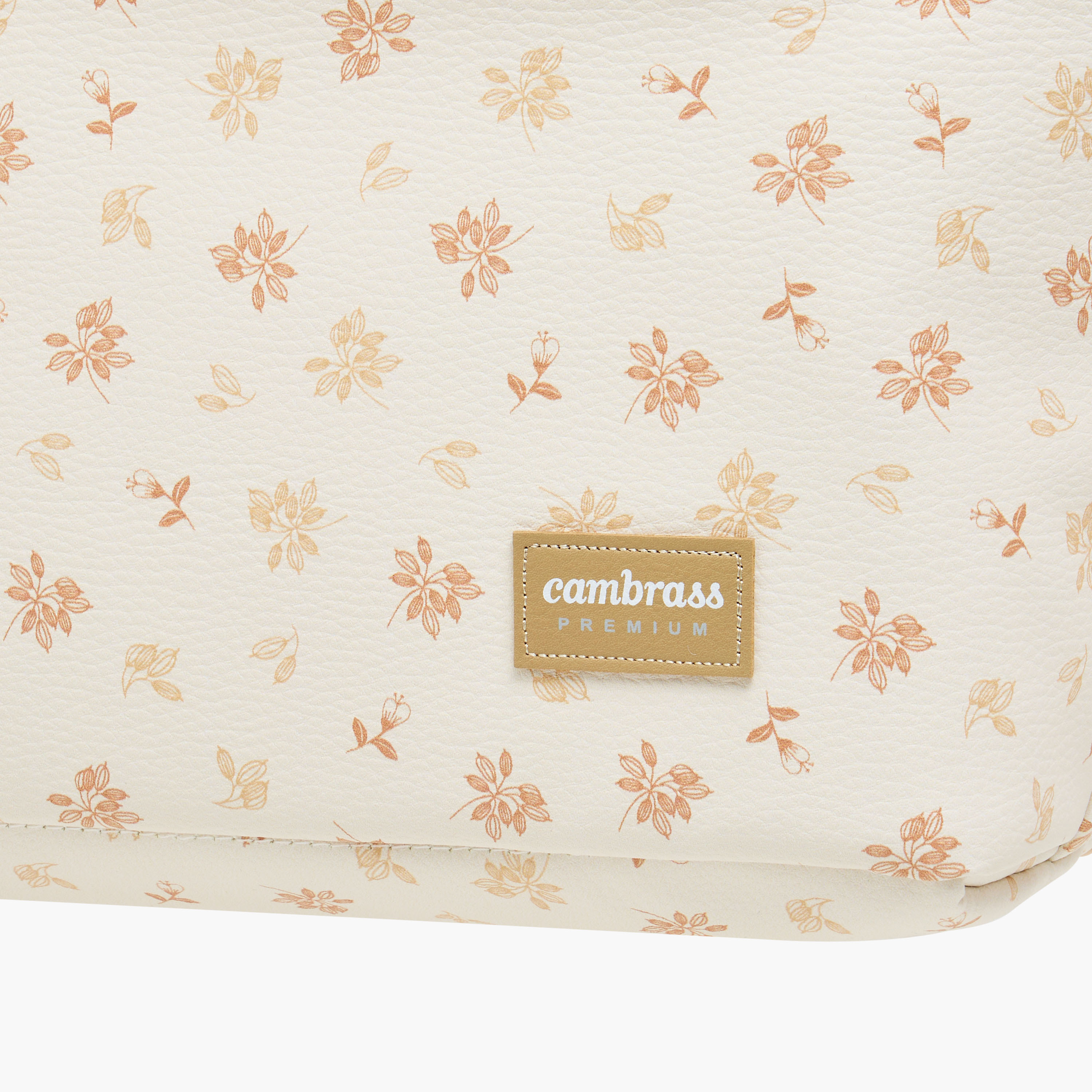 Cambrass Floral Print Diaper Bag with Zip Closure-baby-diapering-diaperbags-image-6