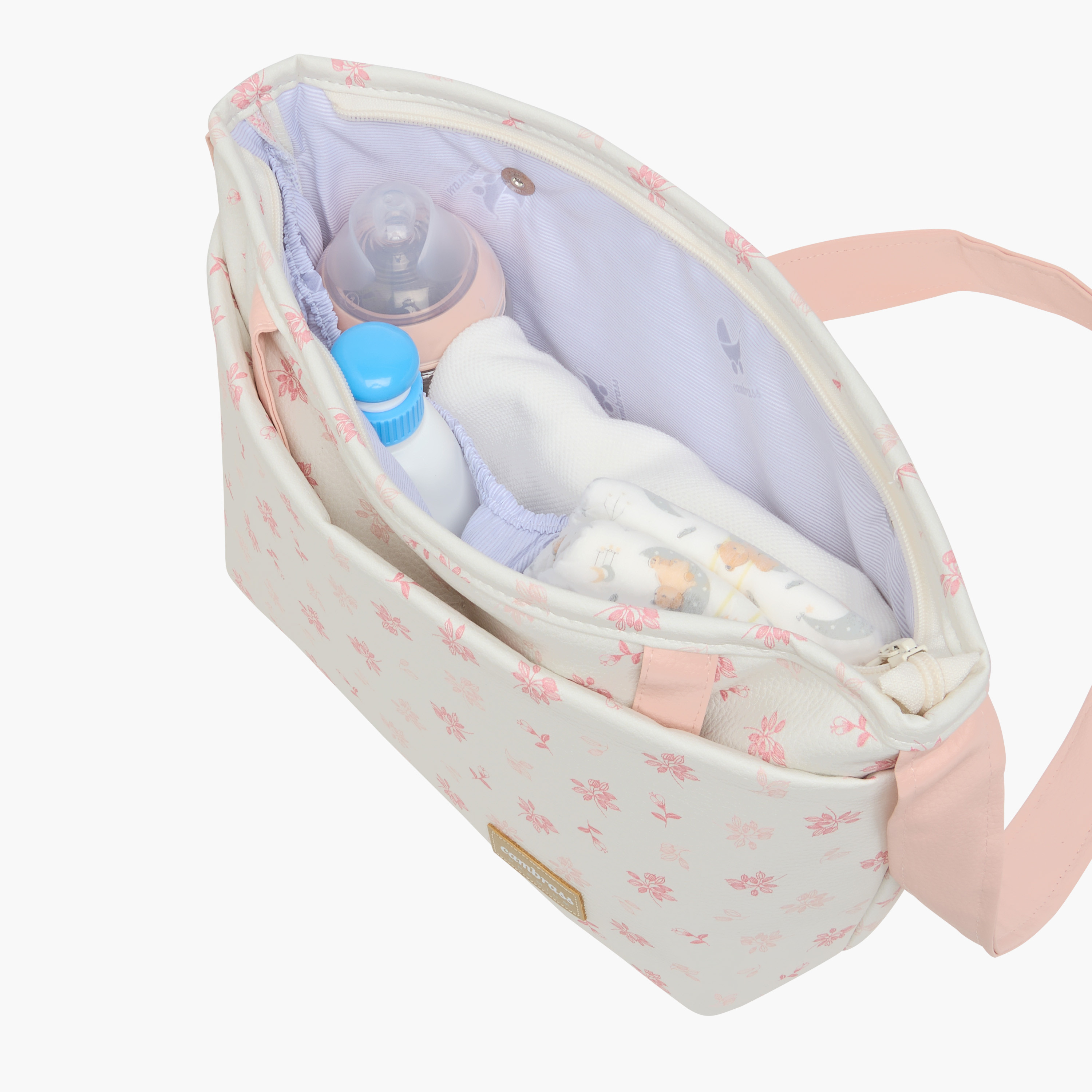 Cambrass Floral Print Diaper Bag with Zip Closure-baby-diapering-diaperbags-image-10
