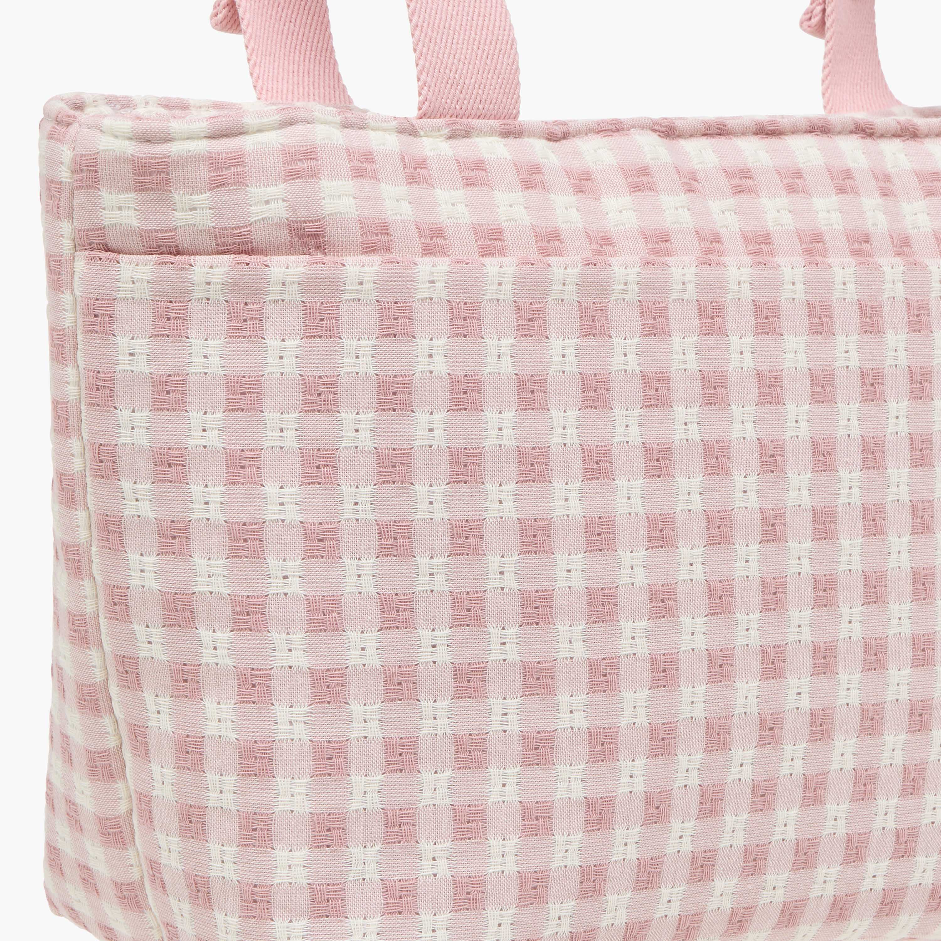 Cambrass Gingham Print Diaper Bag with Zip Closure-baby-diapering-diaperbags-image-5