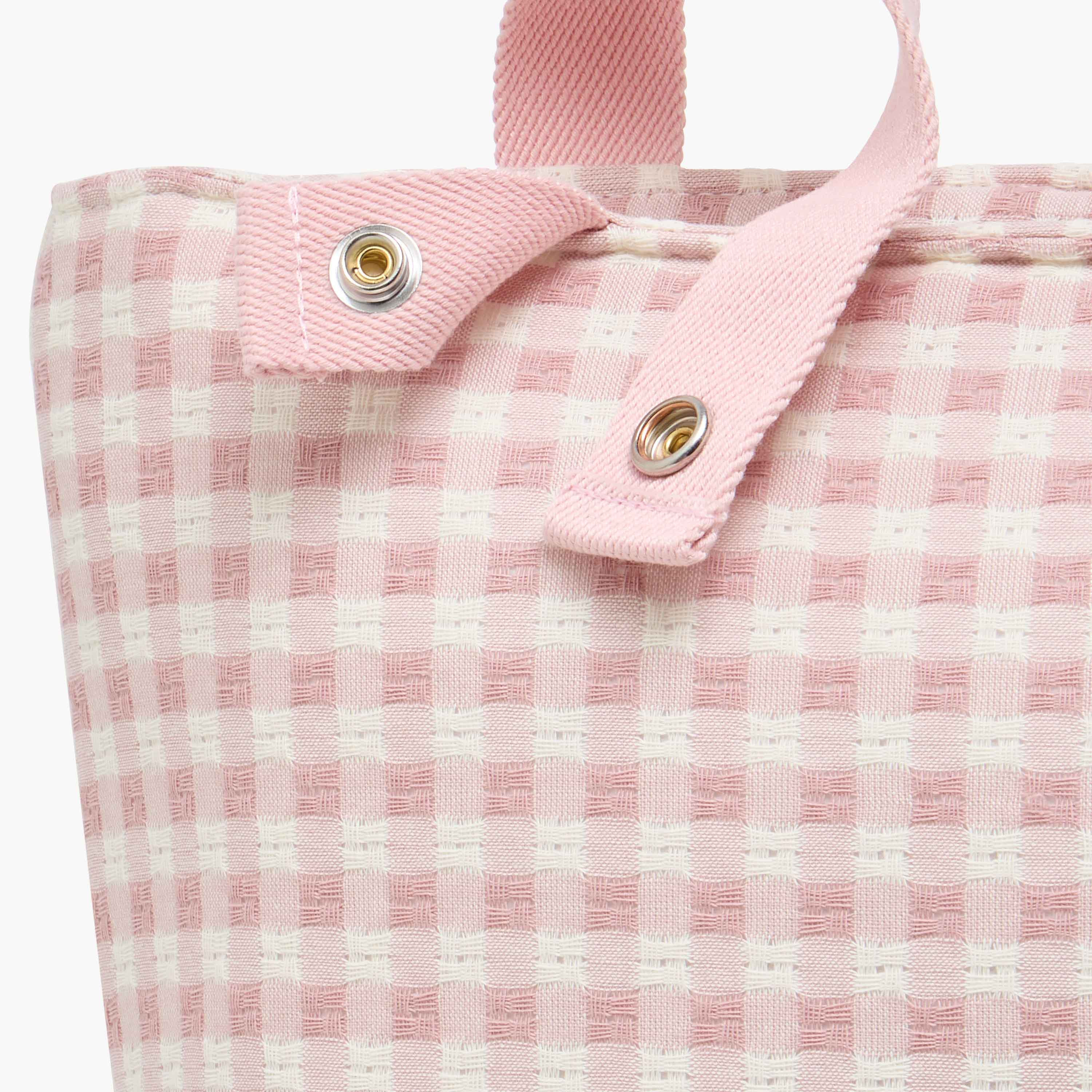 Cambrass Gingham Print Diaper Bag with Zip Closure-baby-diapering-diaperbags-image-7