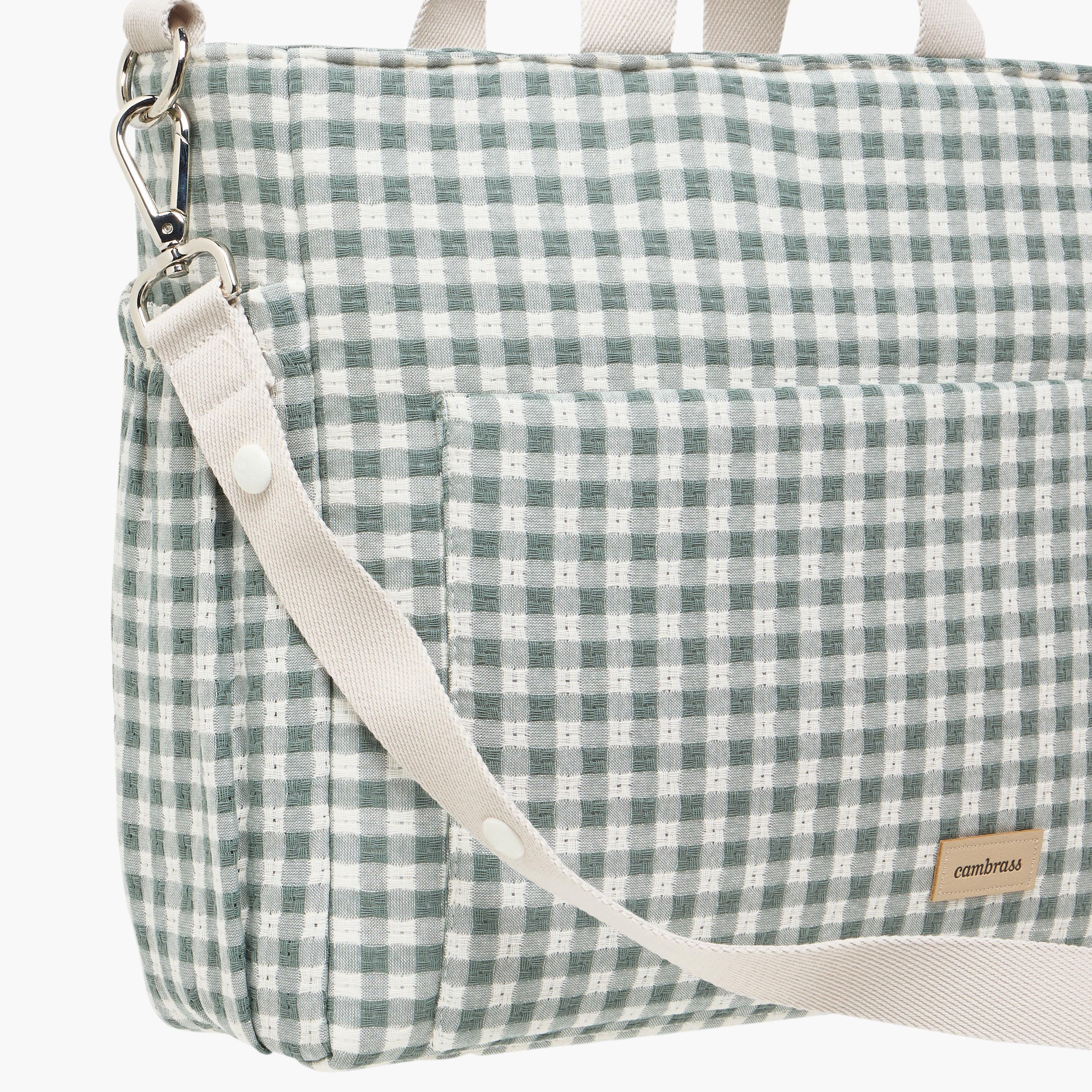 Cambrass Checked Diaper Bag with Zip Closure-baby-diapering-diaperbags-image-5