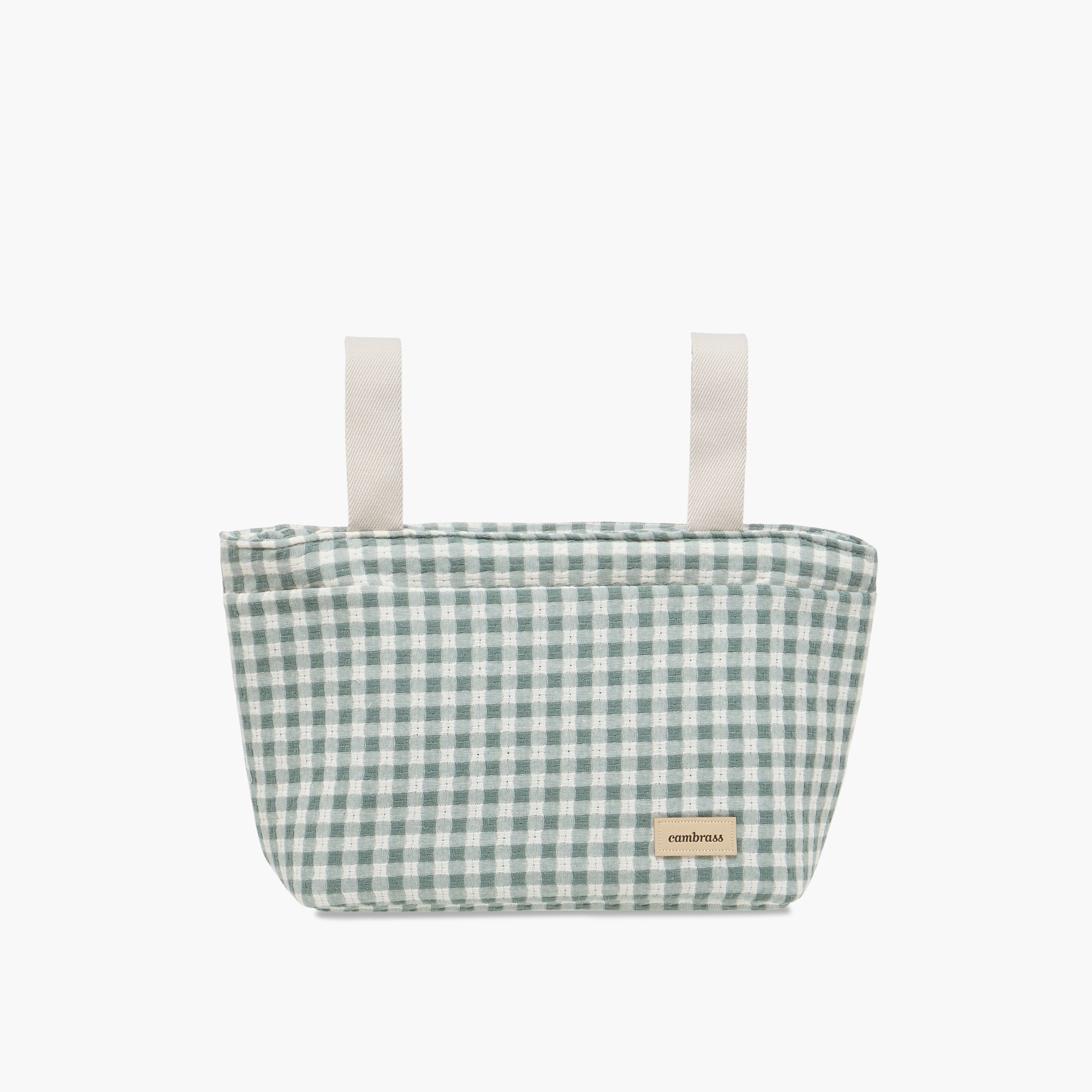 Cambrass Gingham Checked Diaper Bag with Zip Closure-baby-diapering-diaperbags-image-1