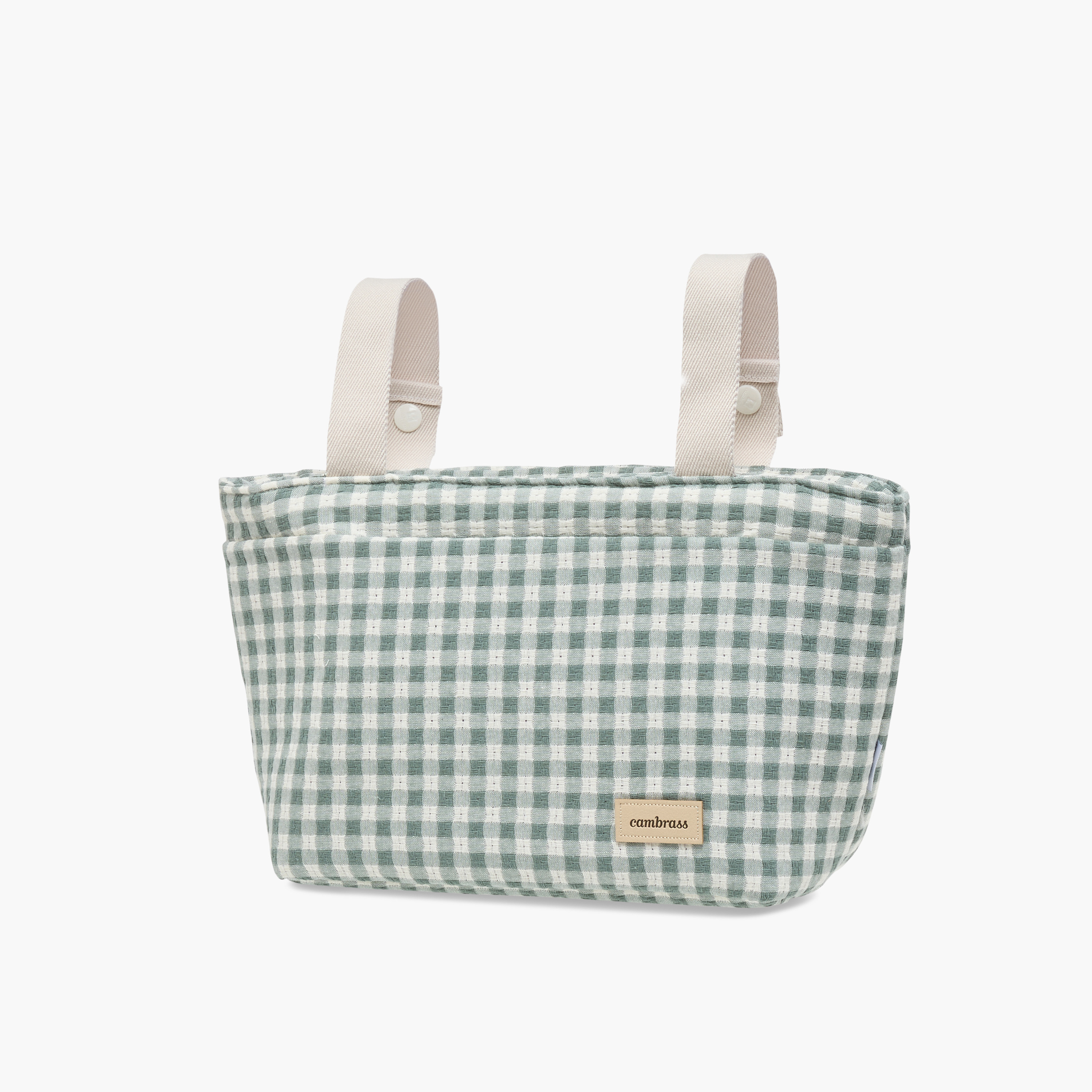 Cambrass Gingham Checked Diaper Bag with Zip Closure-baby-diapering-diaperbags-image-2