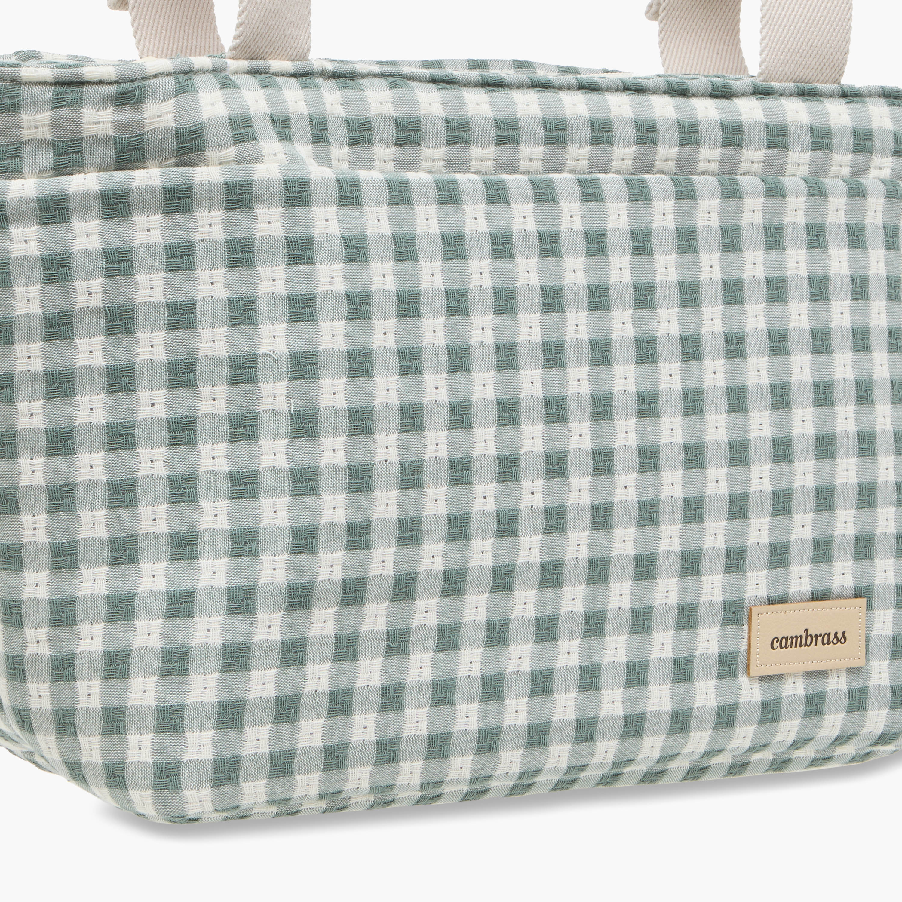 Cambrass Gingham Checked Diaper Bag with Zip Closure-baby-diapering-diaperbags-image-5