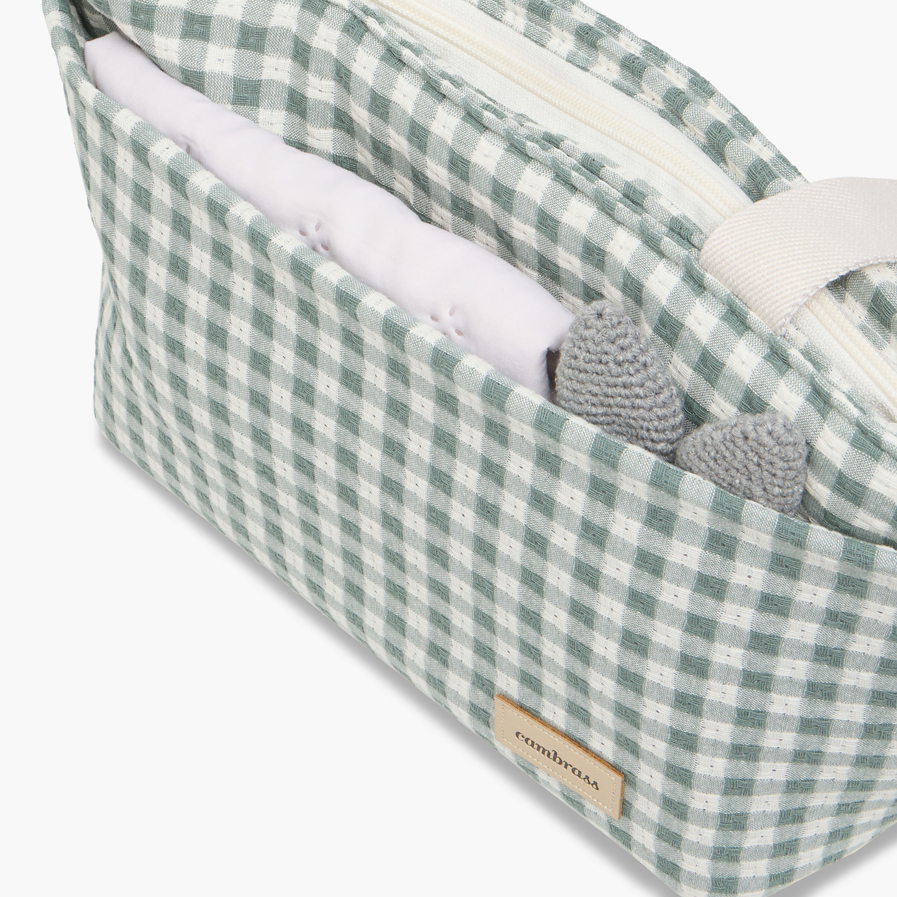 Cambrass Gingham Checked Diaper Bag with Zip Closure-baby-diapering-diaperbags-image-8