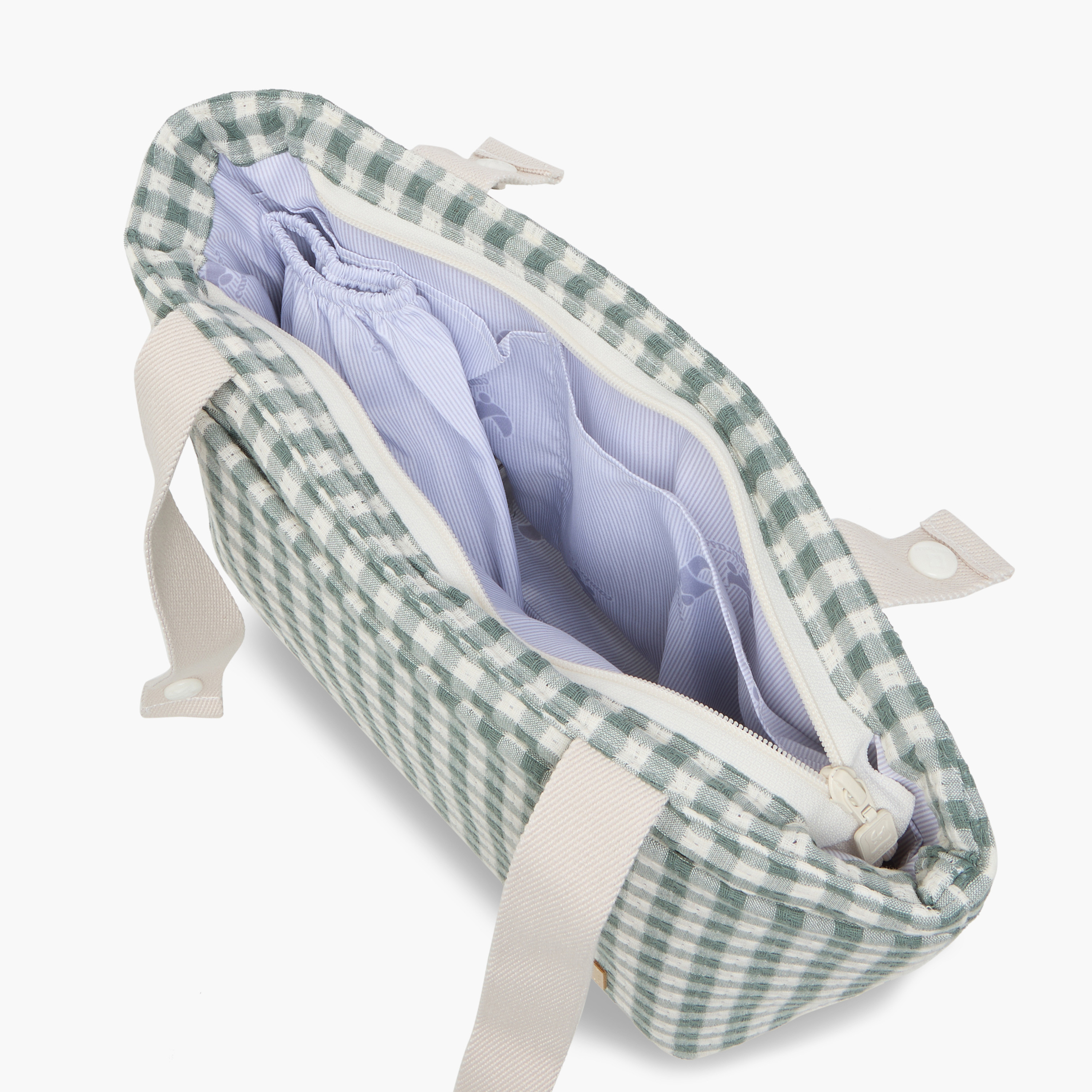 Cambrass Gingham Checked Diaper Bag with Zip Closure-baby-diapering-diaperbags-image-9