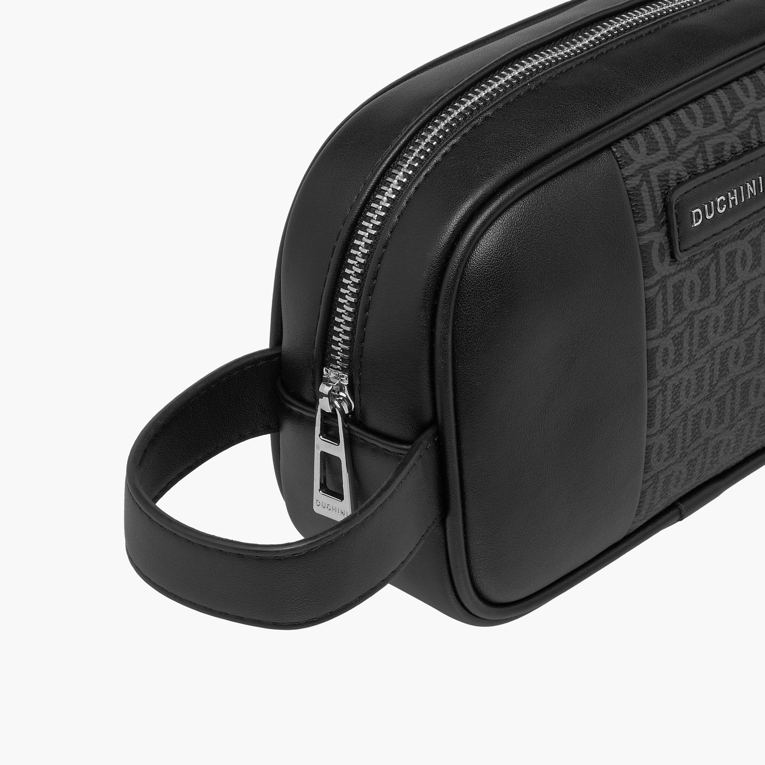 Duchini Panelled Pouch with Zip Closure-men-bags-image-4