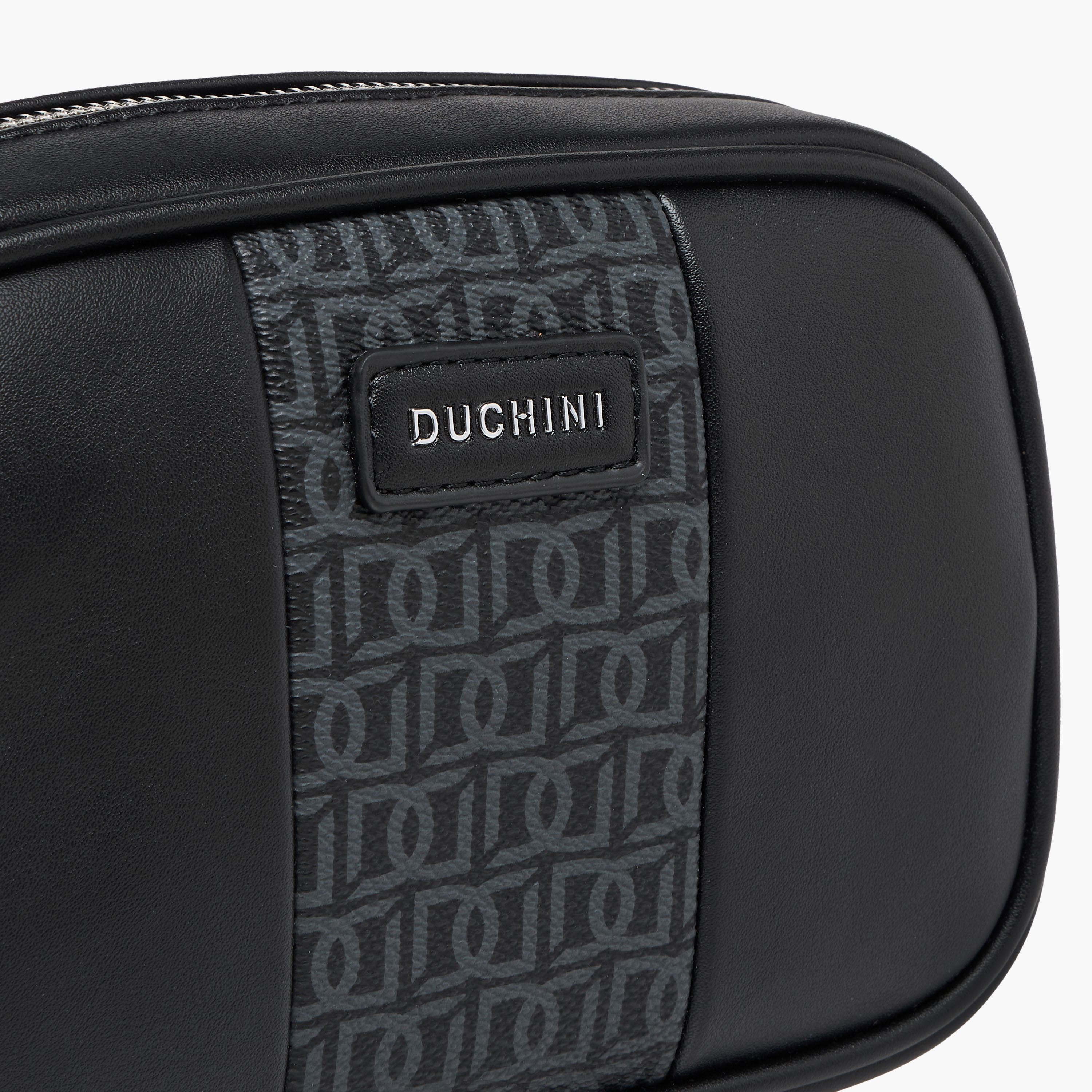 Duchini Panelled Pouch with Zip Closure-men-bags-image-5