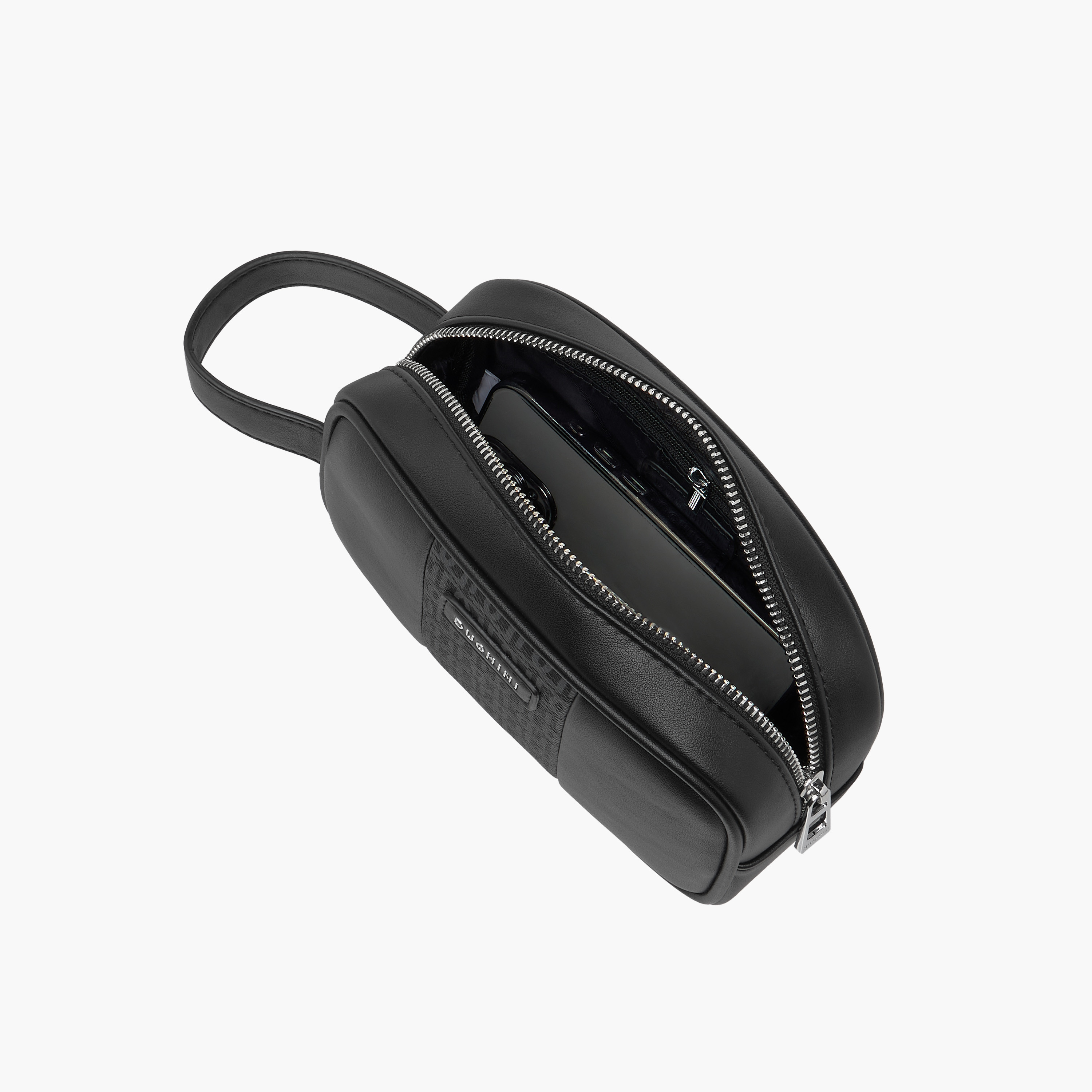 Duchini Panelled Pouch with Zip Closure-men-bags-image-7