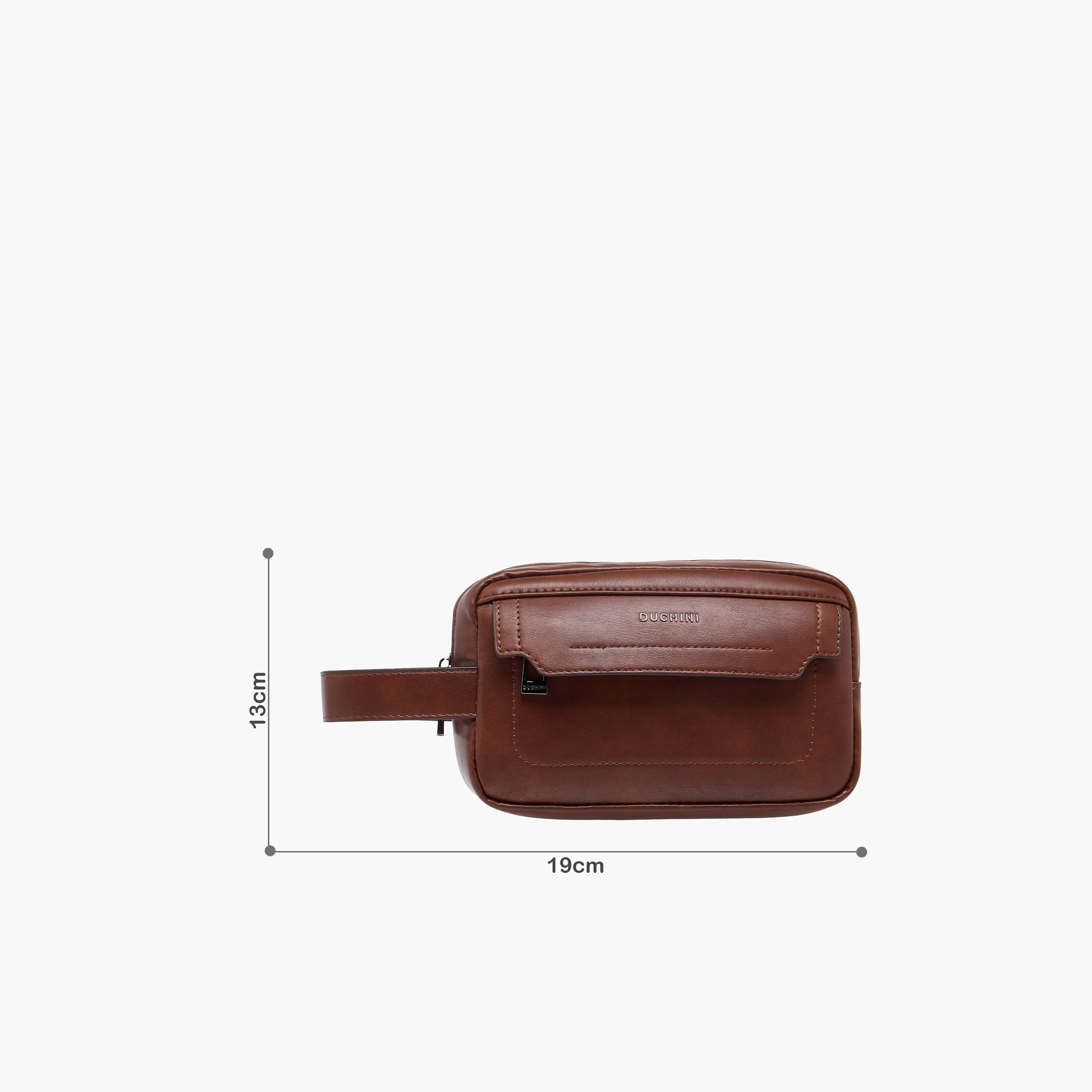 Duchini Solid Pouch with Zip Closure-men-bags-image-2