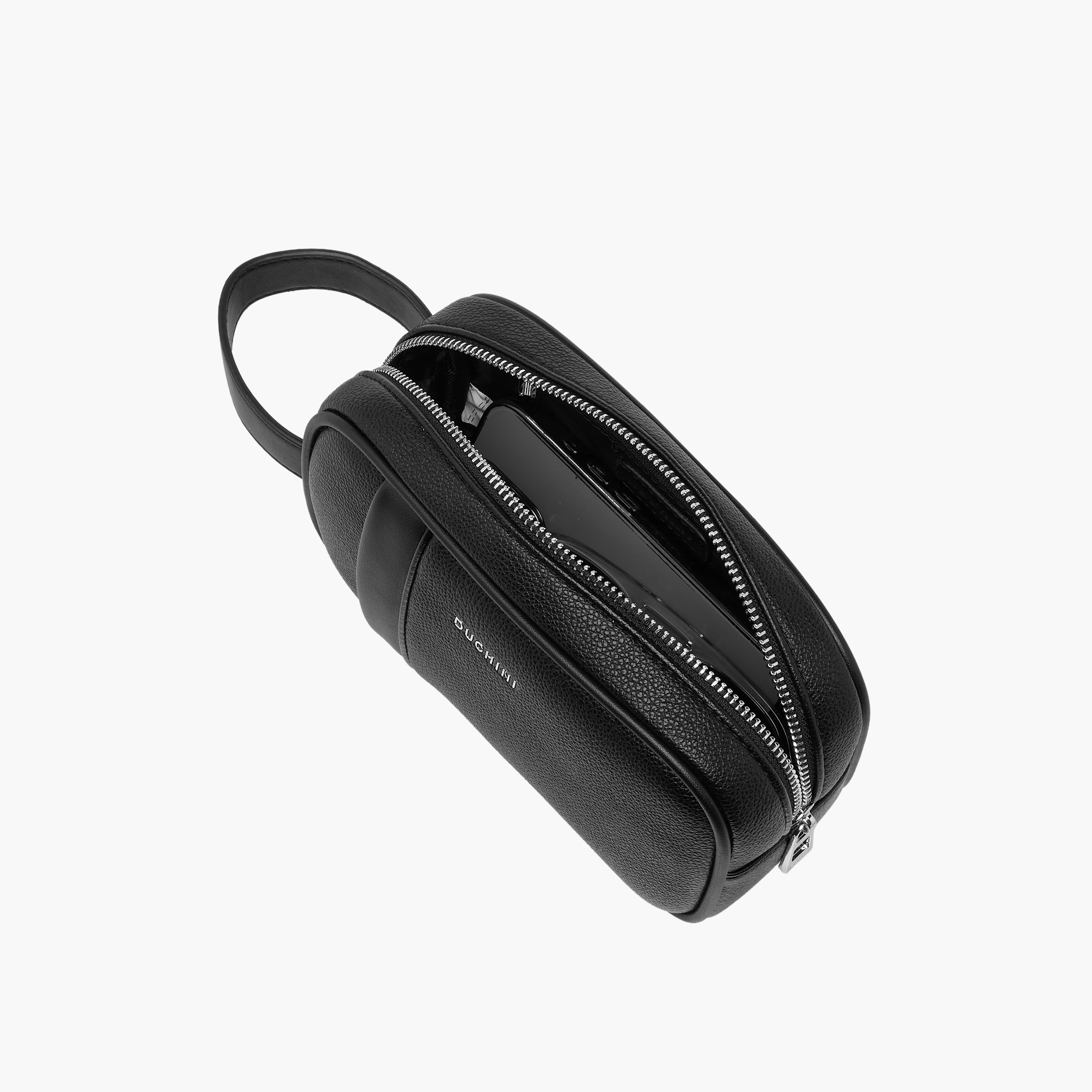 Duchini Panelled Pouch with Zip Closure-men-bags-image-7