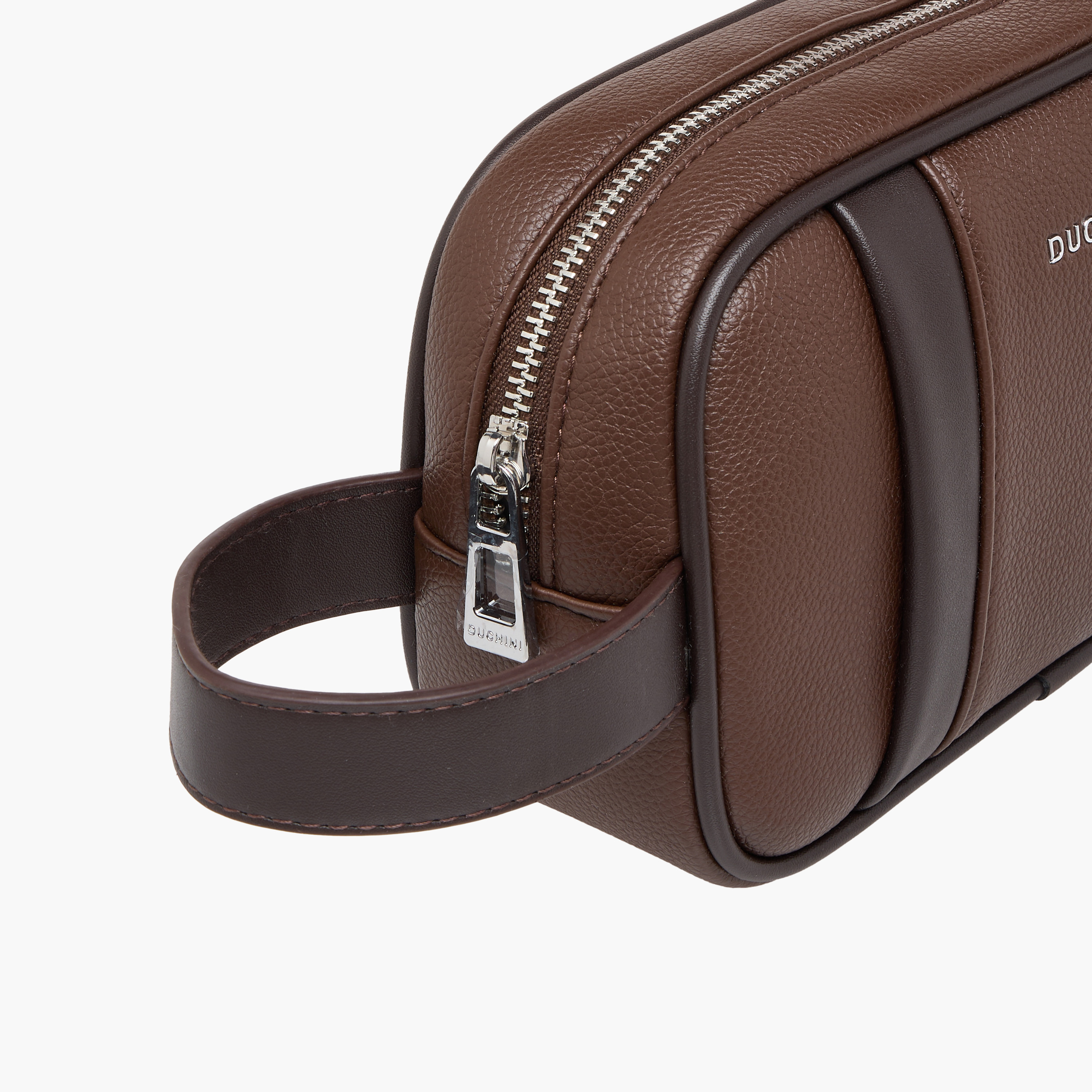 Duchini Panelled Pouch with Zip Closure-men-bags-image-4