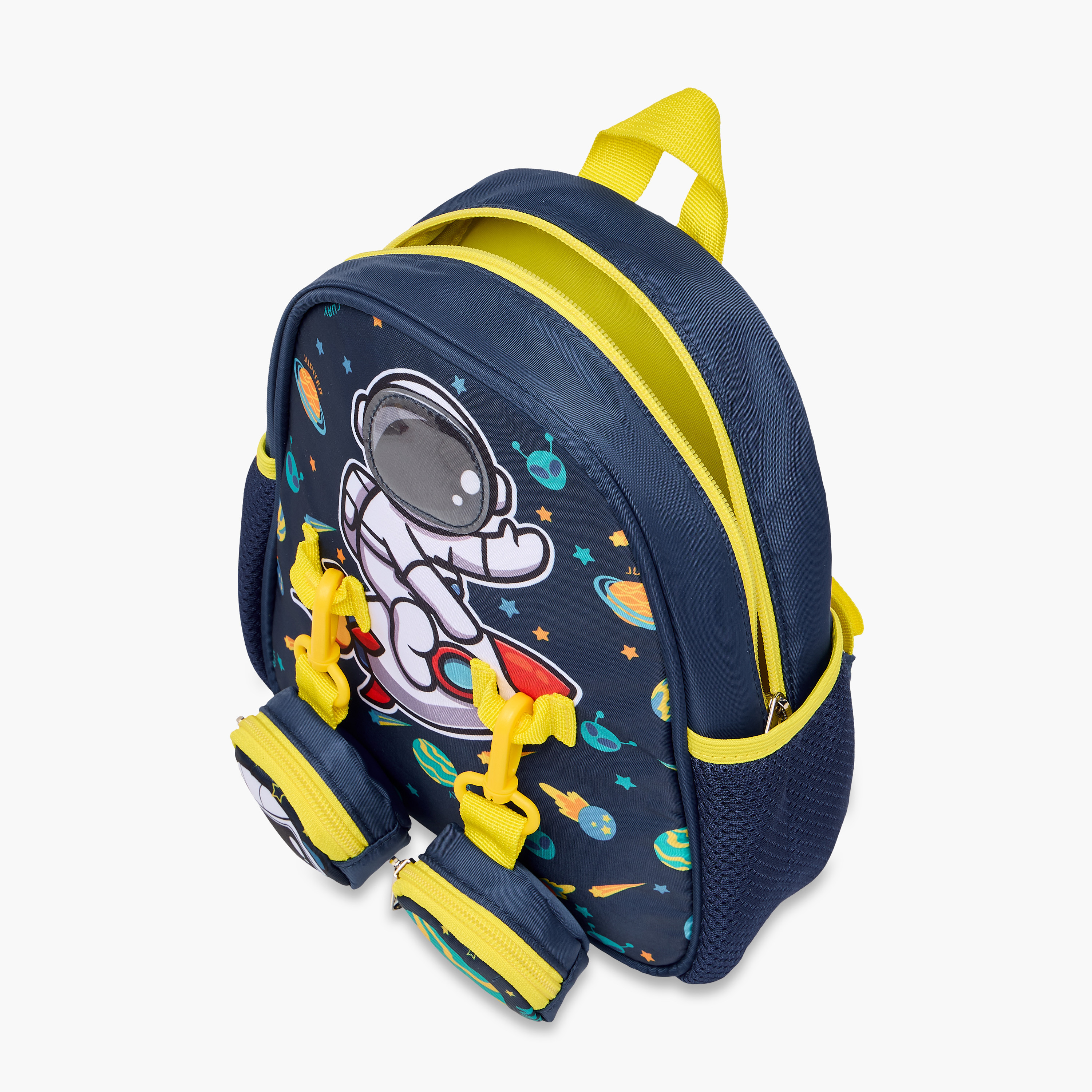 Supercute Astronaut Print Backpack with Shoulder Straps and Detachable Pouches - 26x10x28 cms-promo_LS20_OMN-image-11