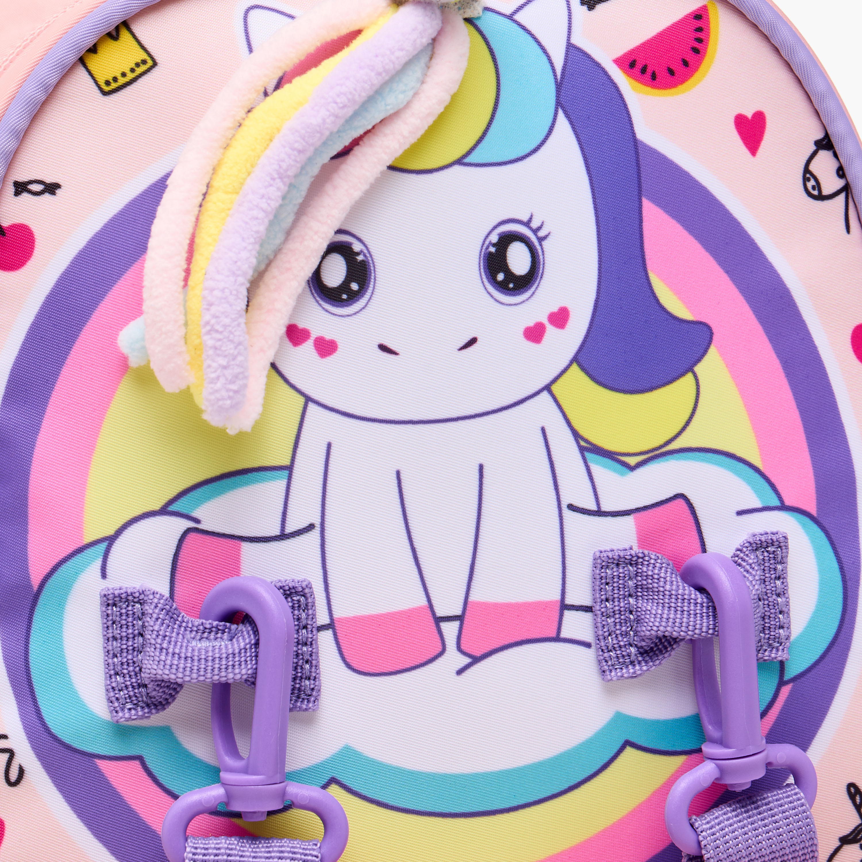 Supercute Unicorn Print Backpack with Shoulder Straps and Detachable Pouches - 26x10x28 cms-promo_LS20_OMN-image-9