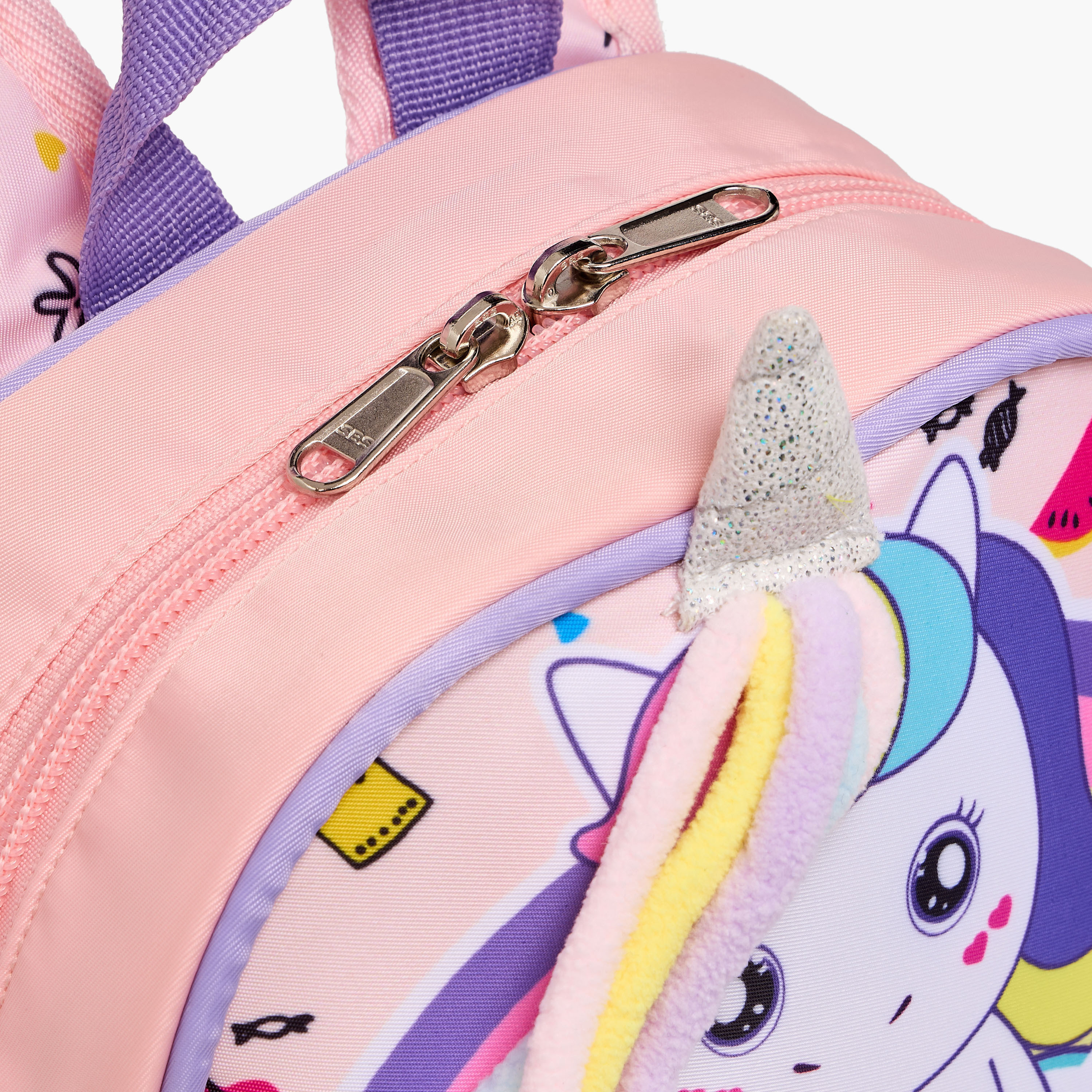 Supercute Unicorn Print Backpack with Shoulder Straps and Detachable Pouches - 26x10x28 cms-promo_LS20_OMN-image-10