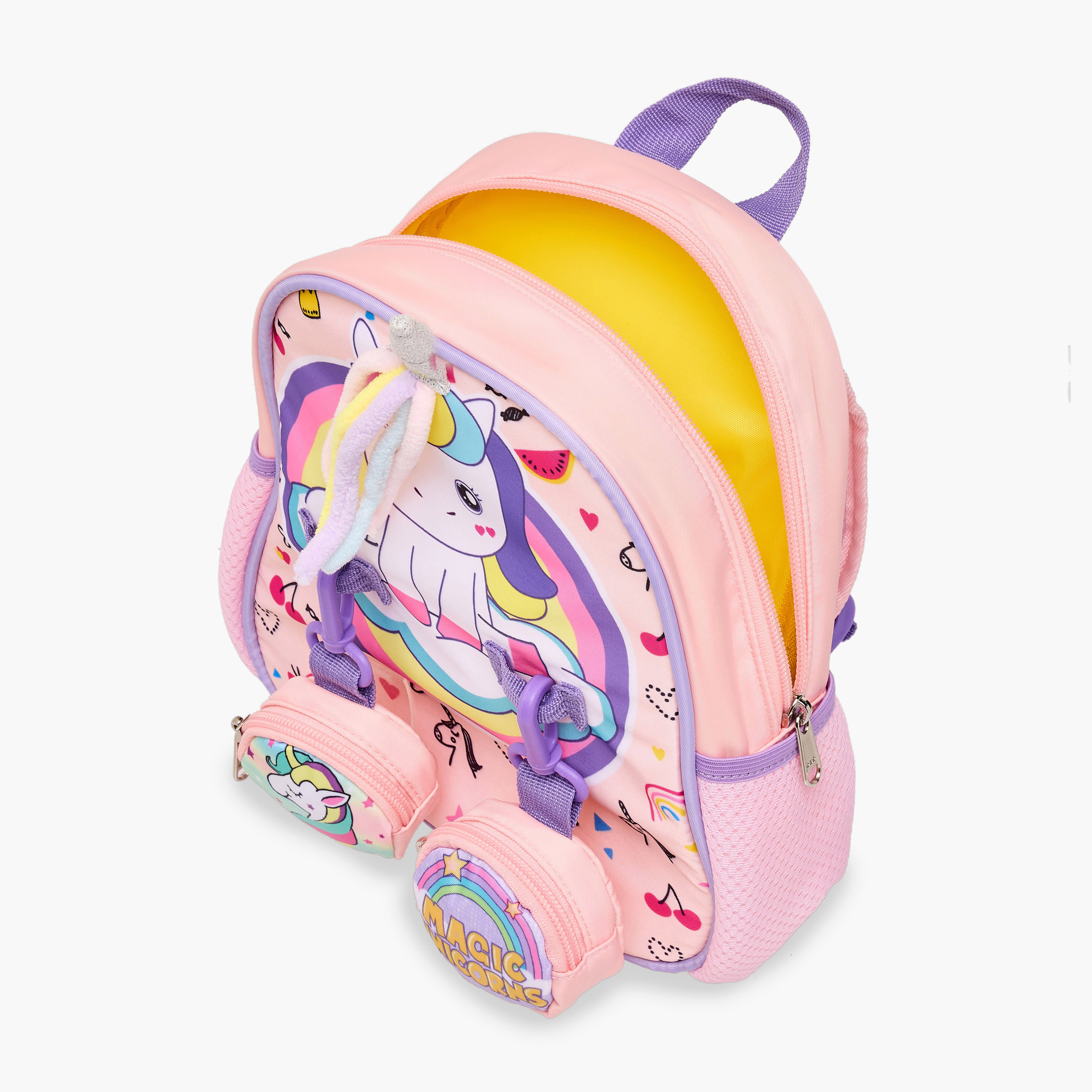 Supercute Unicorn Print Backpack with Shoulder Straps and Detachable Pouches - 26x10x28 cms-promo_LS20_OMN-image-11