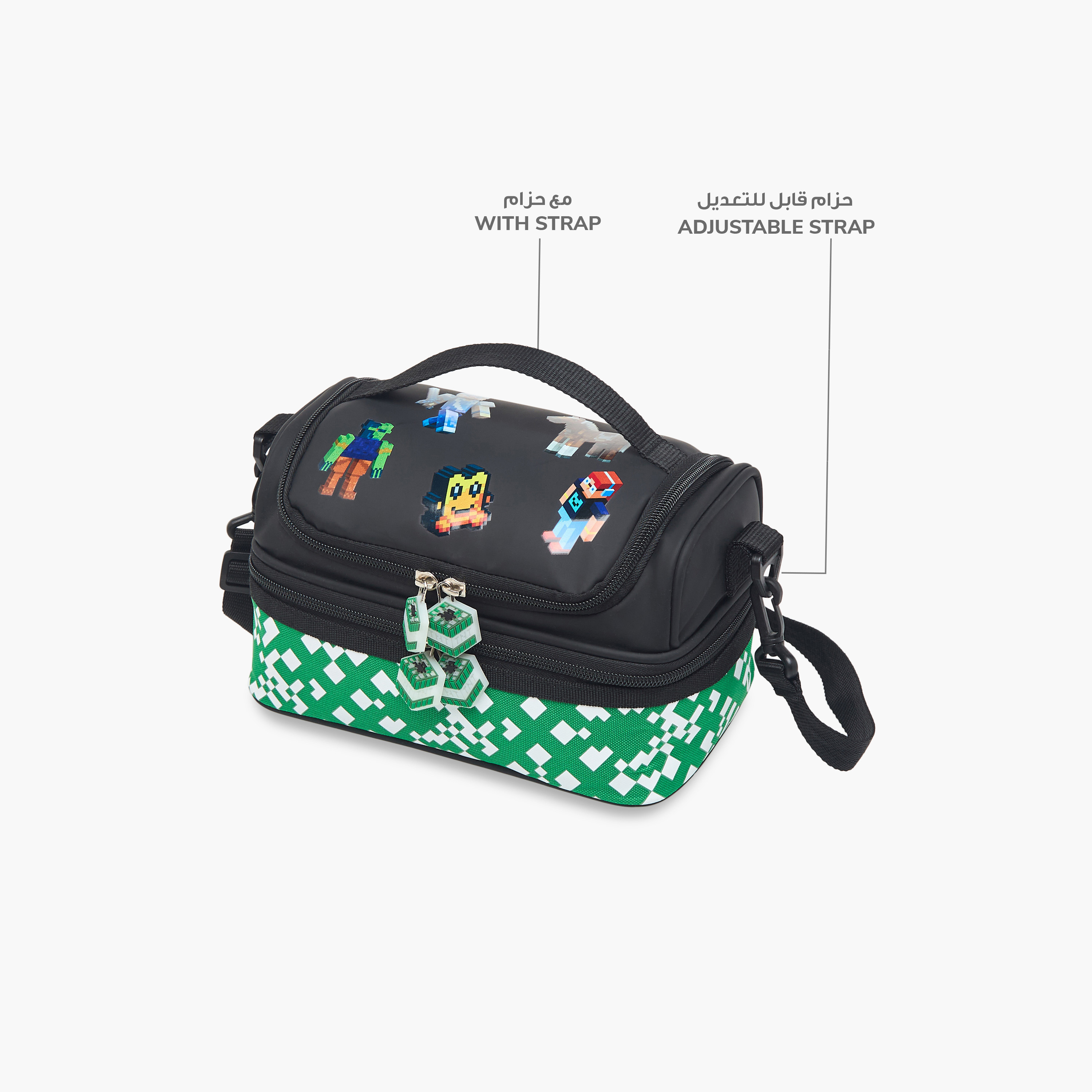 شنطة غداء بطبقة مزدوجة وطبعات ألعاب وسحاب إغلاق من جونيورز-school-lunchessentials-lunchbags-image-6