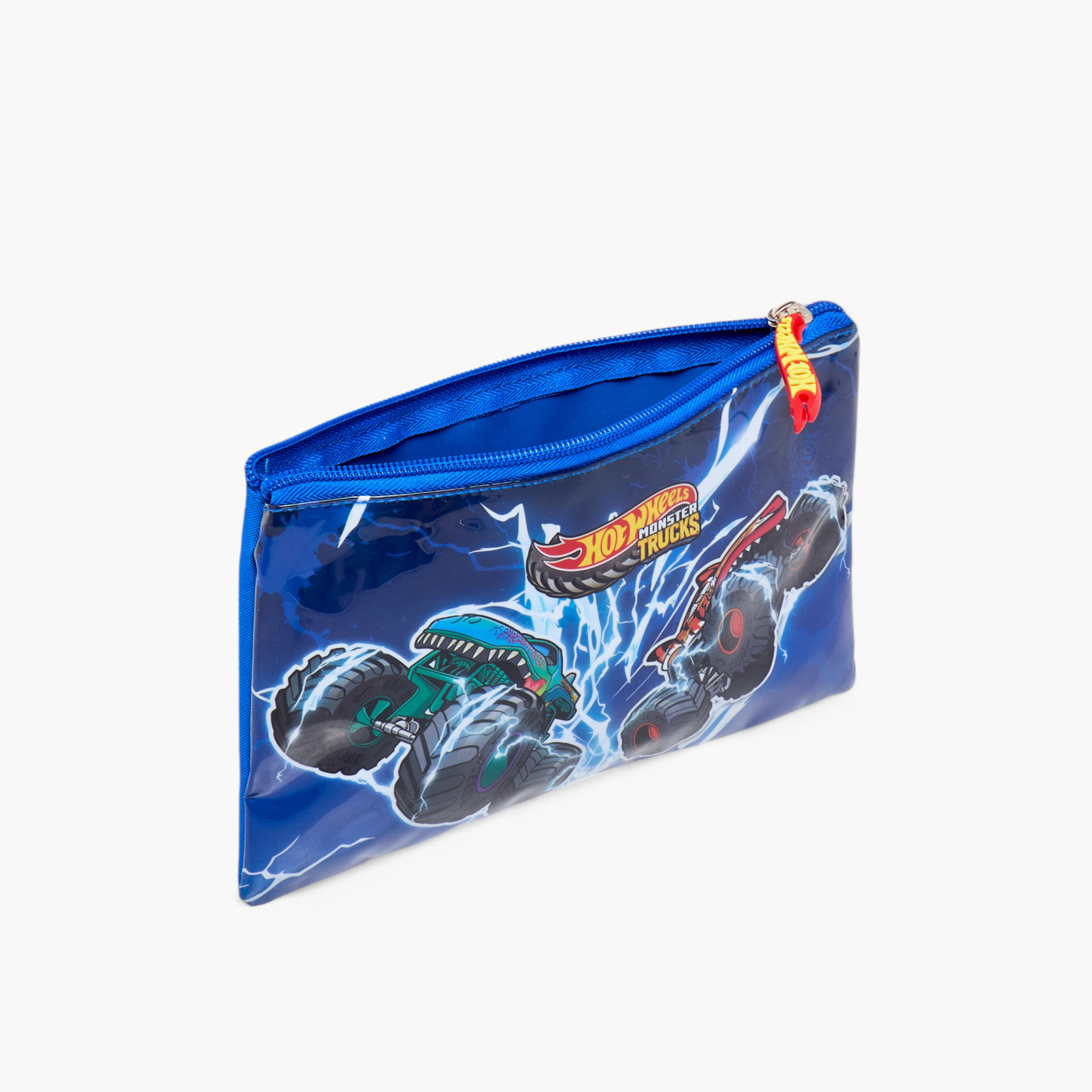 Hot Wheels Monster Truck Print 3-Piece Trolley Backpack Set - 16 inches-school-bagsandbackpacks-trolleybags-image-20