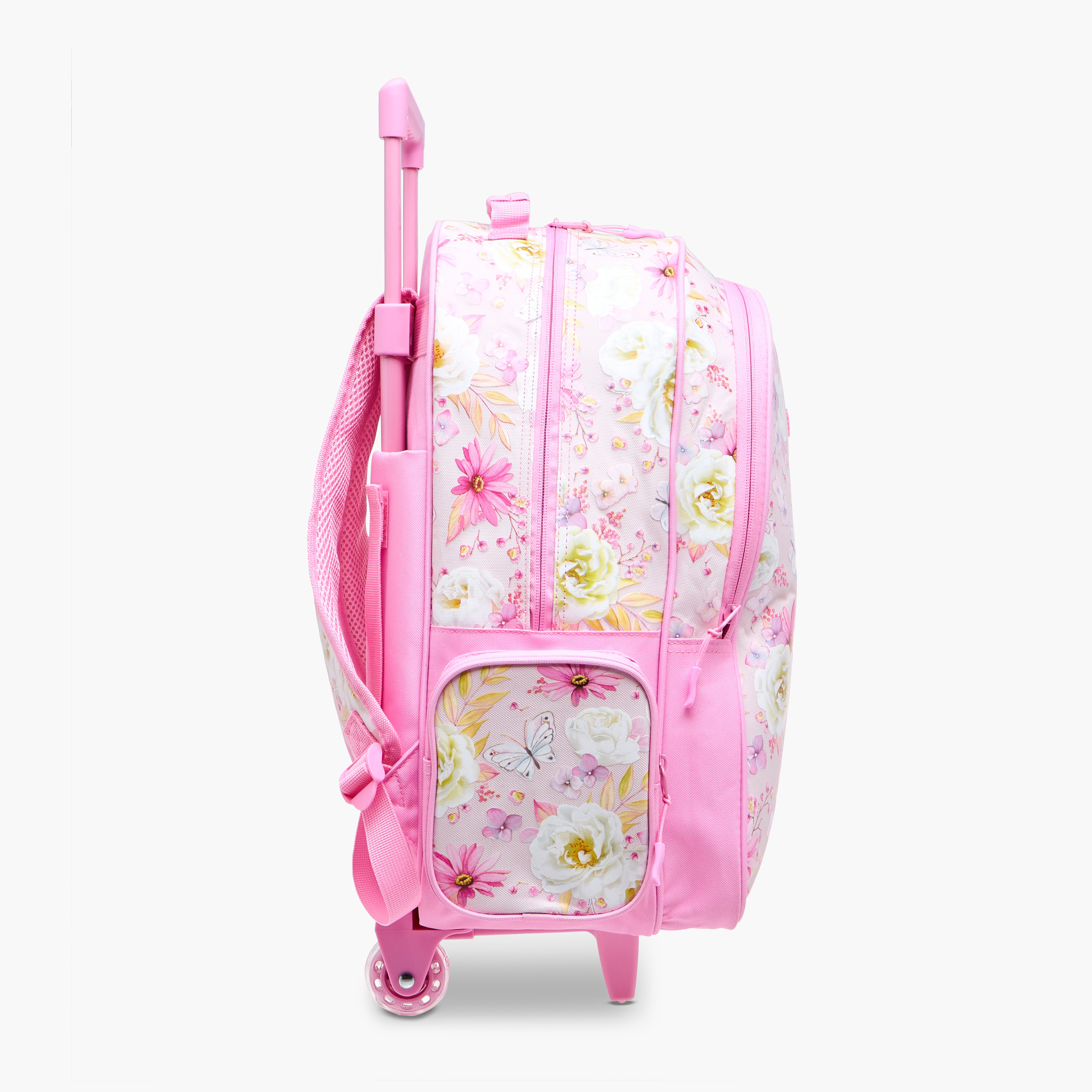 Nova Floral Print Trolley Backpack with Retractable Handle - 18 inches-school-bagsandbackpacks-trolleybags-image-3