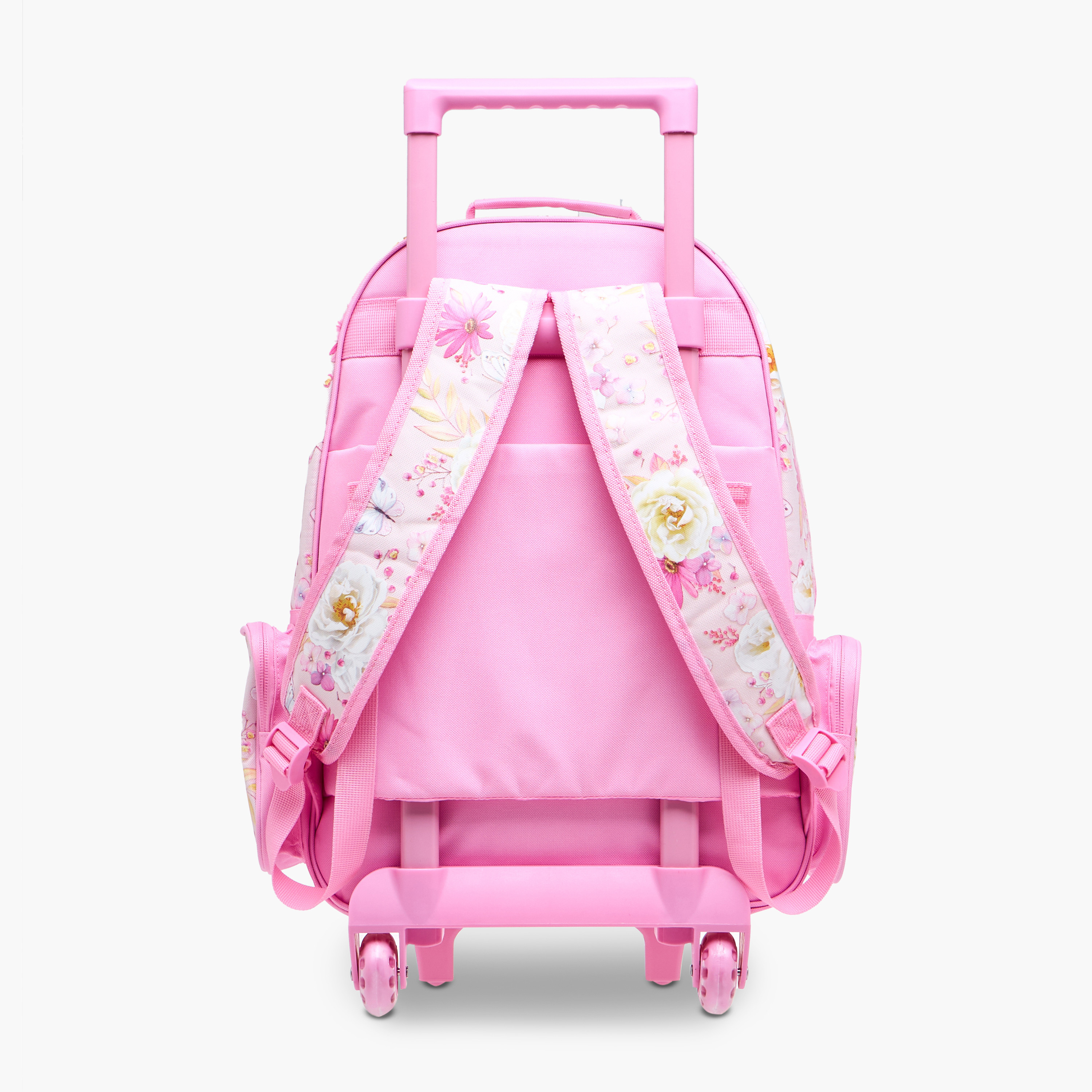 Nova Floral Print Trolley Backpack with Retractable Handle - 18 inches-school-bagsandbackpacks-trolleybags-image-5