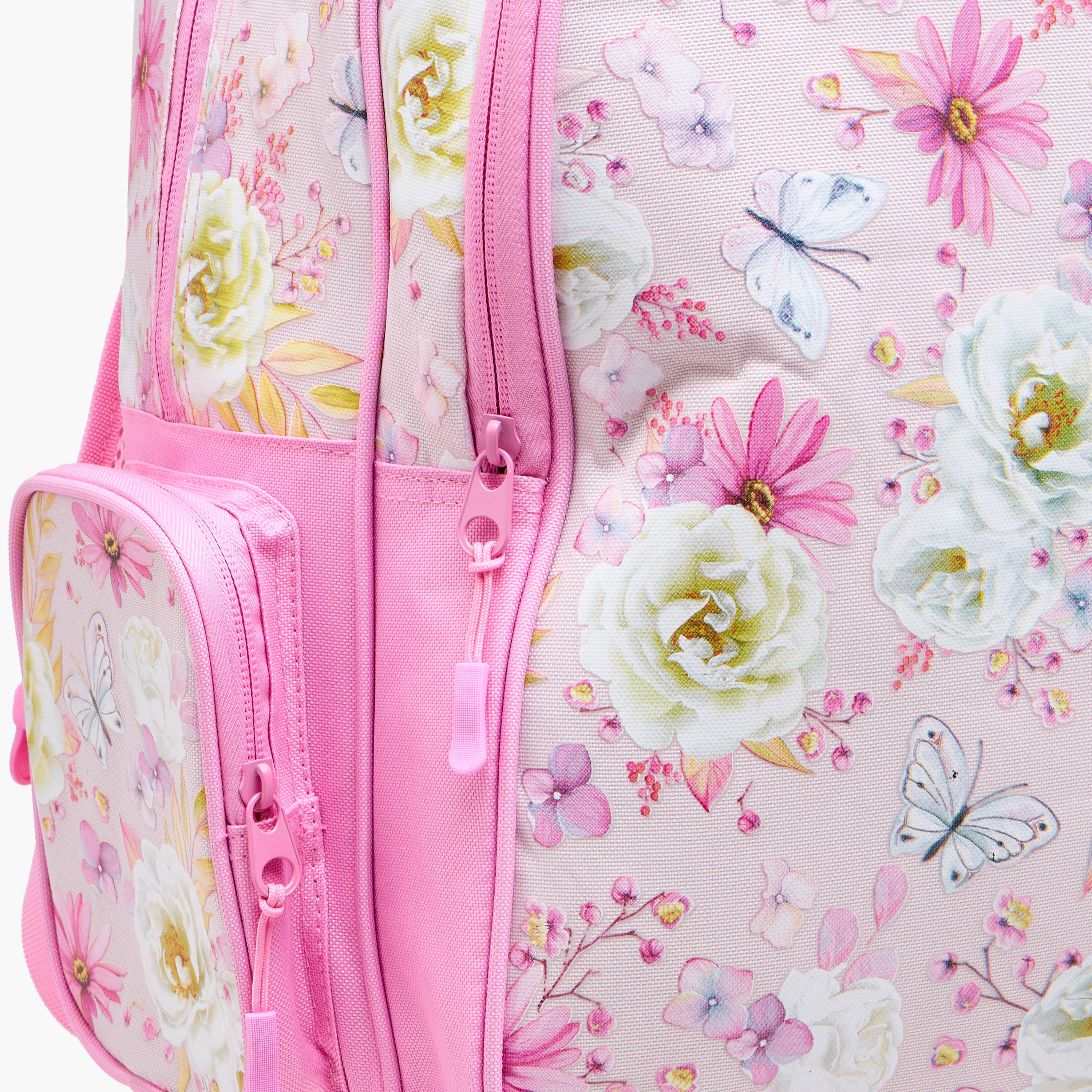 Nova Floral Print Trolley Backpack with Retractable Handle - 18 inches-school-bagsandbackpacks-trolleybags-image-8