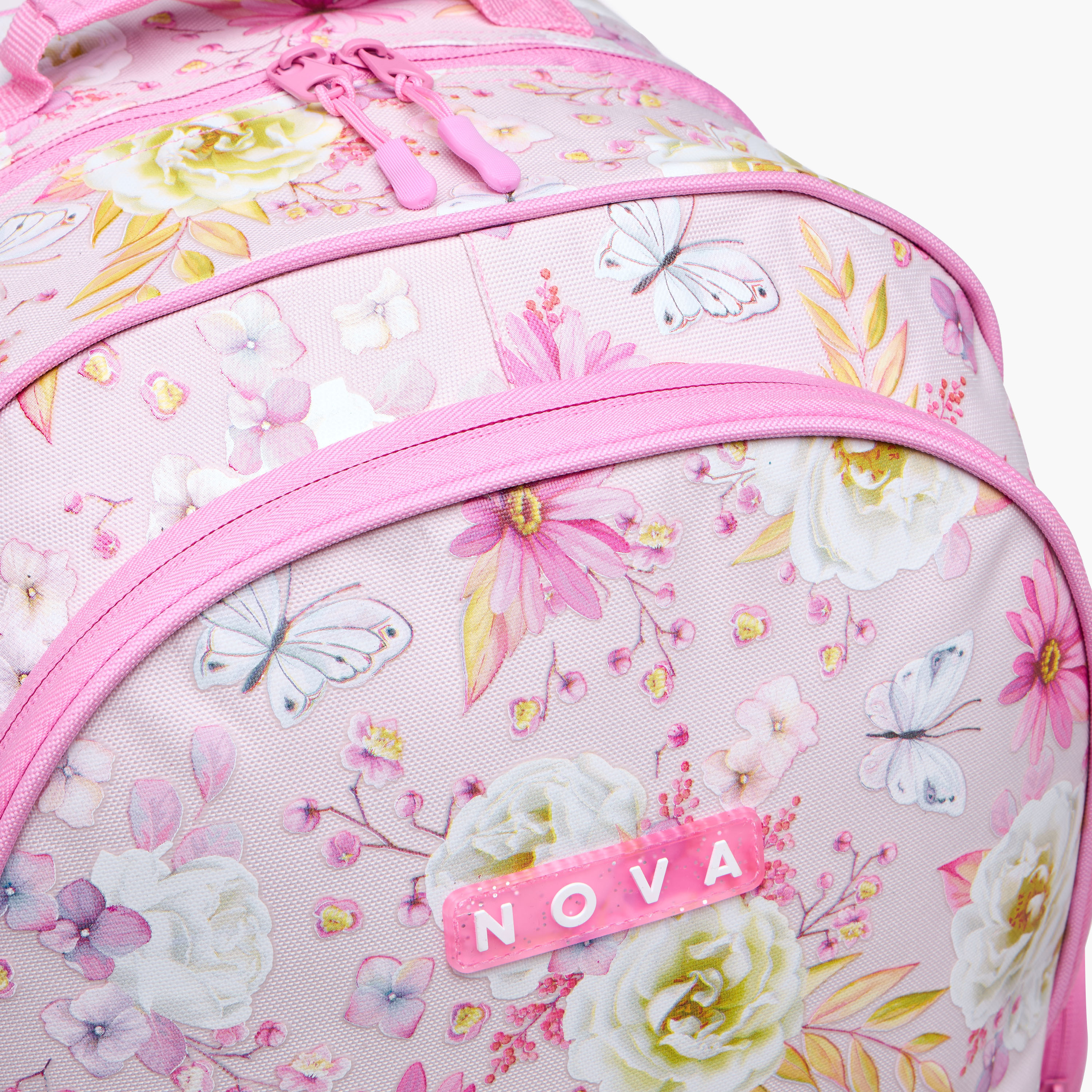 Nova Floral Print Trolley Backpack with Retractable Handle - 18 inches-school-bagsandbackpacks-trolleybags-image-9