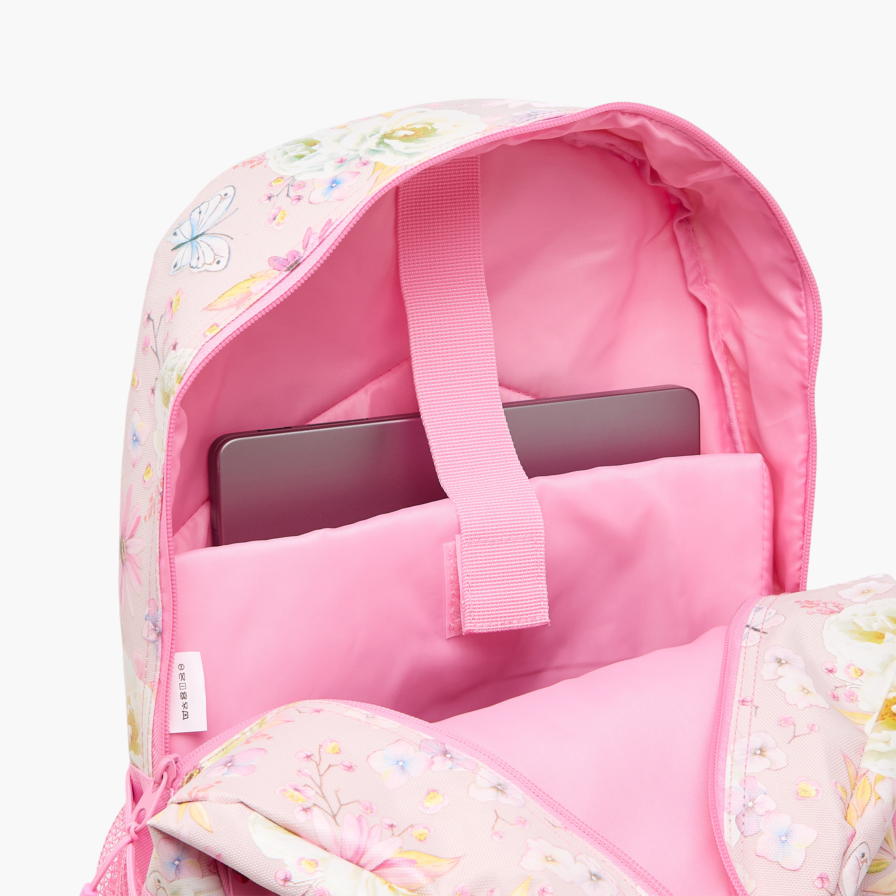 Nova Floral Print Backpack with Adjustable Straps and Zip Closure - 18 inches-school-bagsandbackpacks-backpacks-image-10