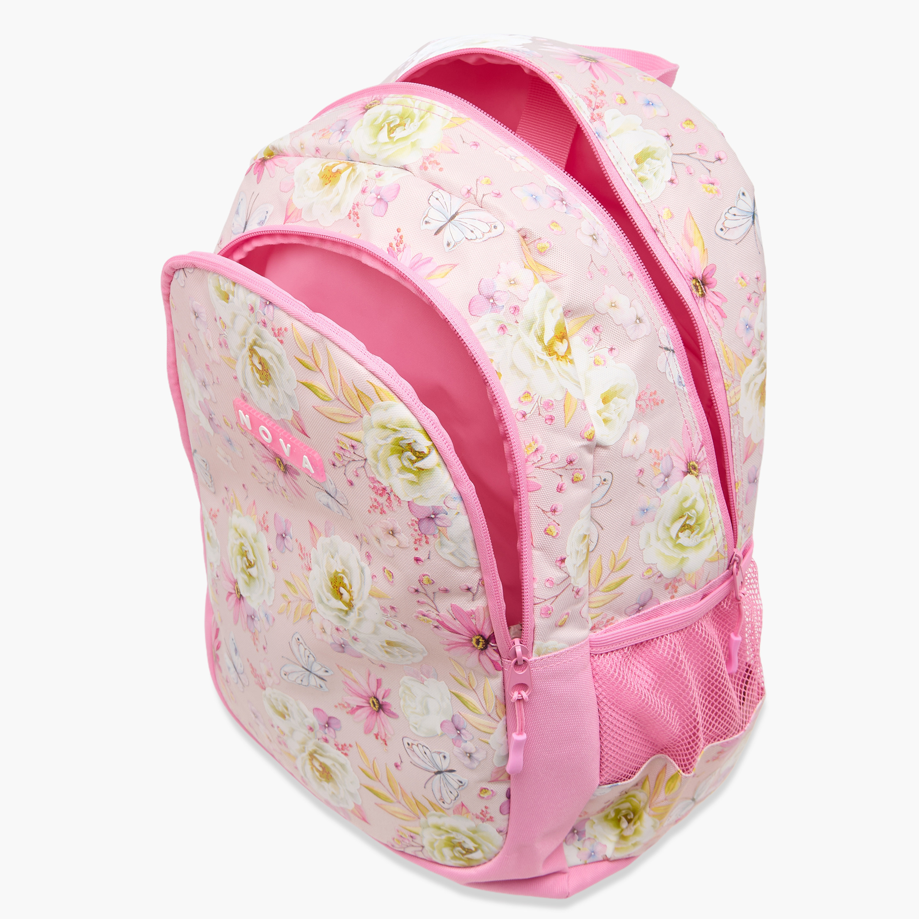 Nova Floral Print Backpack with Adjustable Straps and Zip Closure - 18 inches-school-bagsandbackpacks-backpacks-image-9