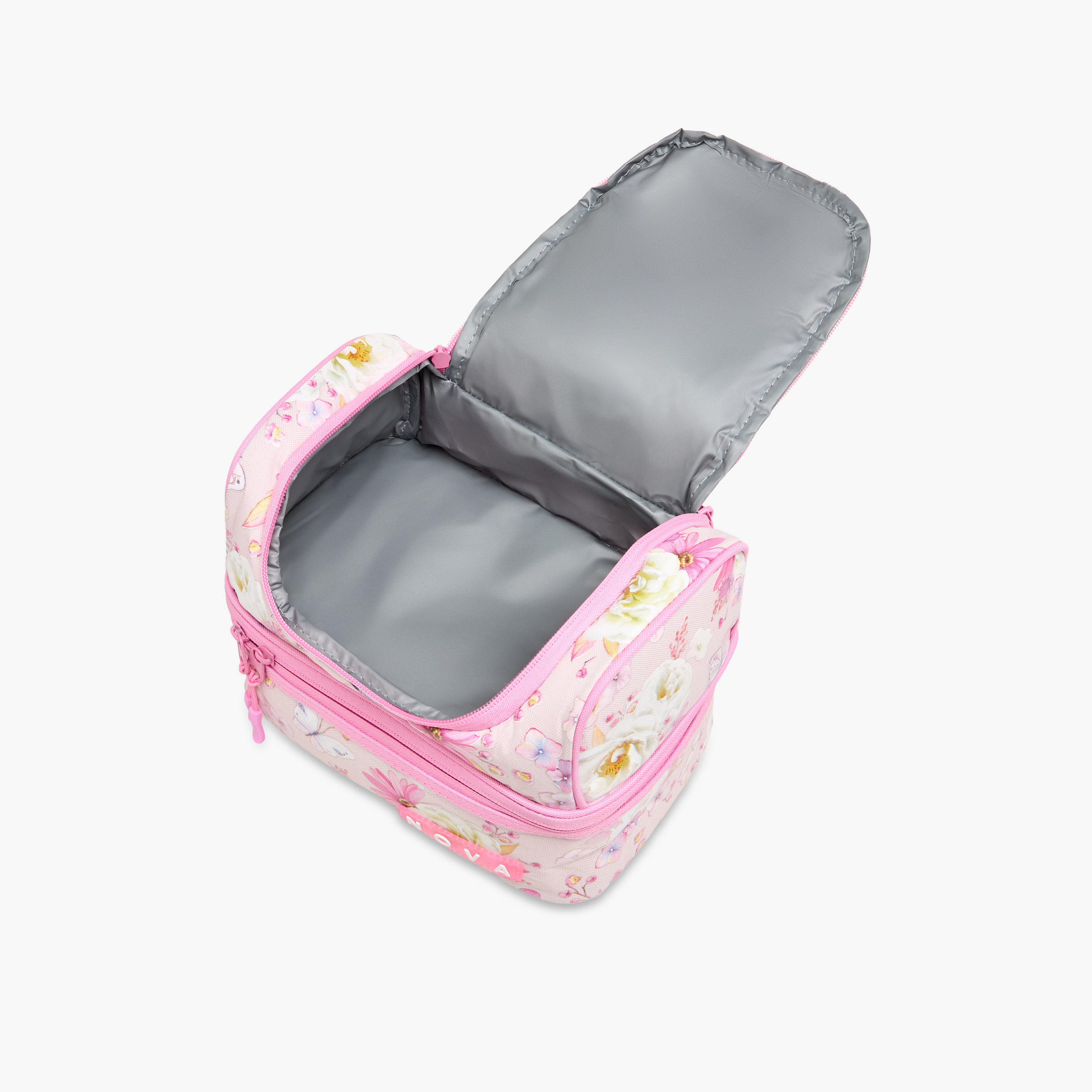 Nova Floral Print Double Layer Lunch Bag with Zip Closure-school-lunchessentials-lunchbags-image-7