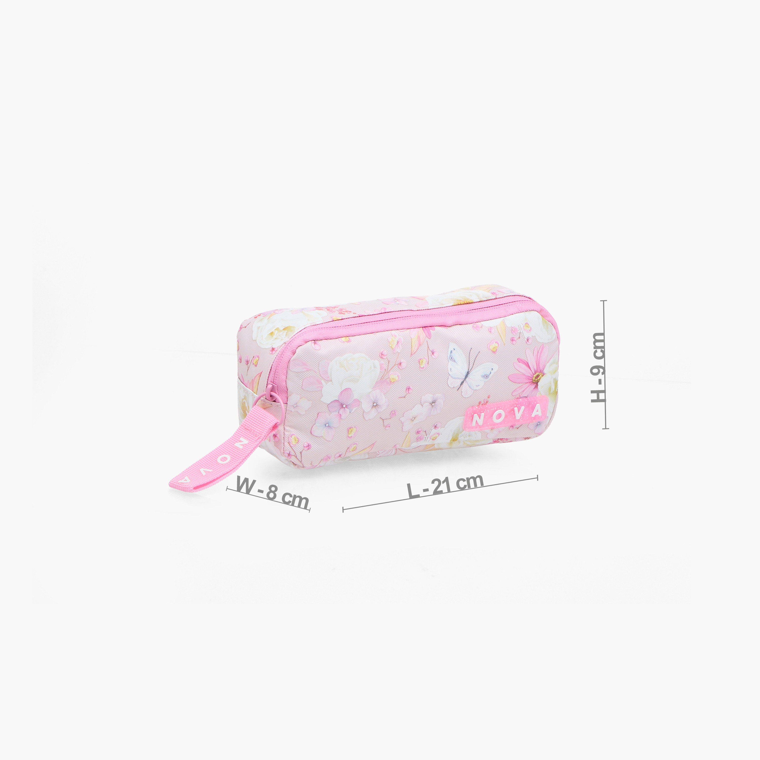 Floral Print Pencil Pouch with Zip Closure-school-stationery-pencilcases-image-2