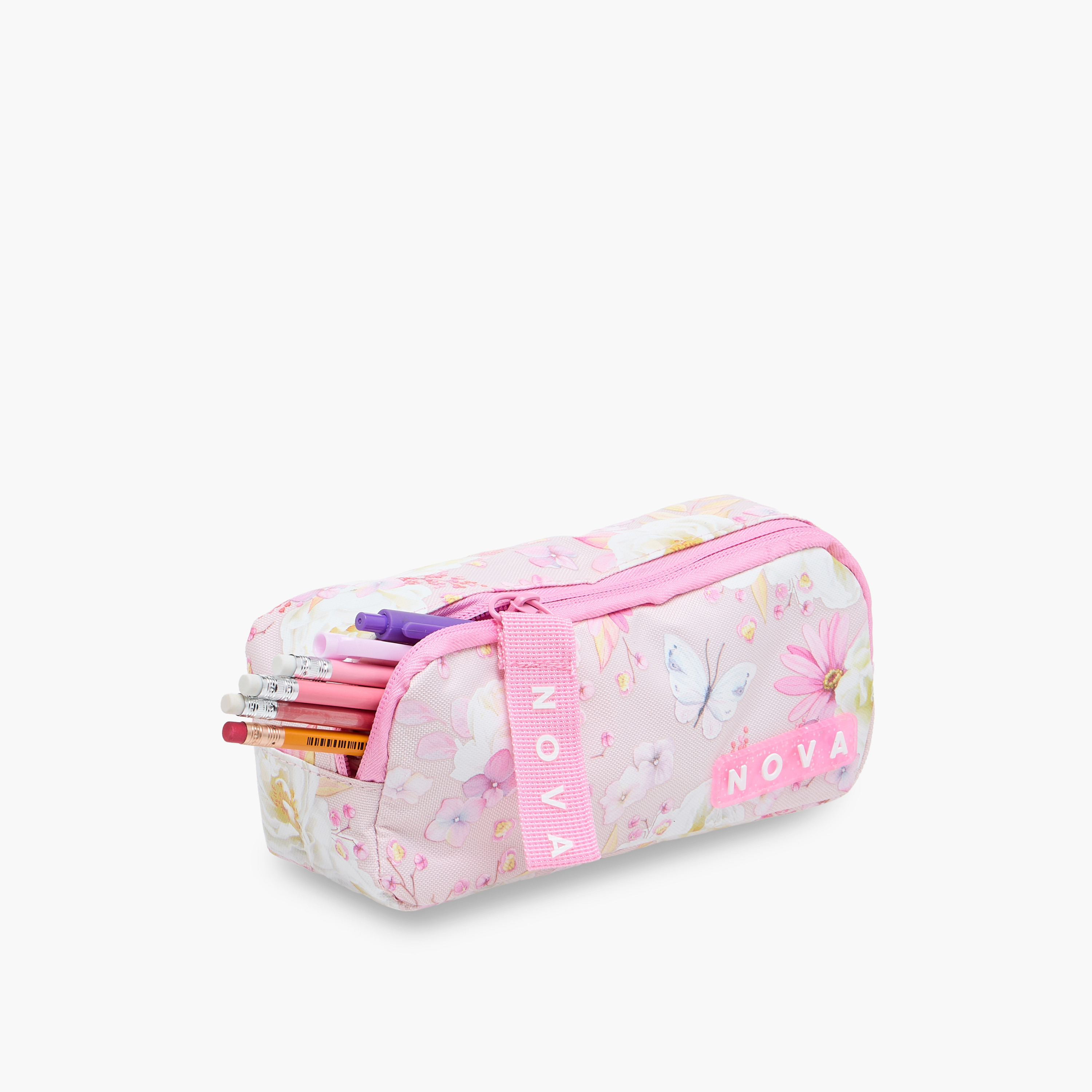 Floral Print Pencil Pouch with Zip Closure-school-stationery-pencilcases-image-6