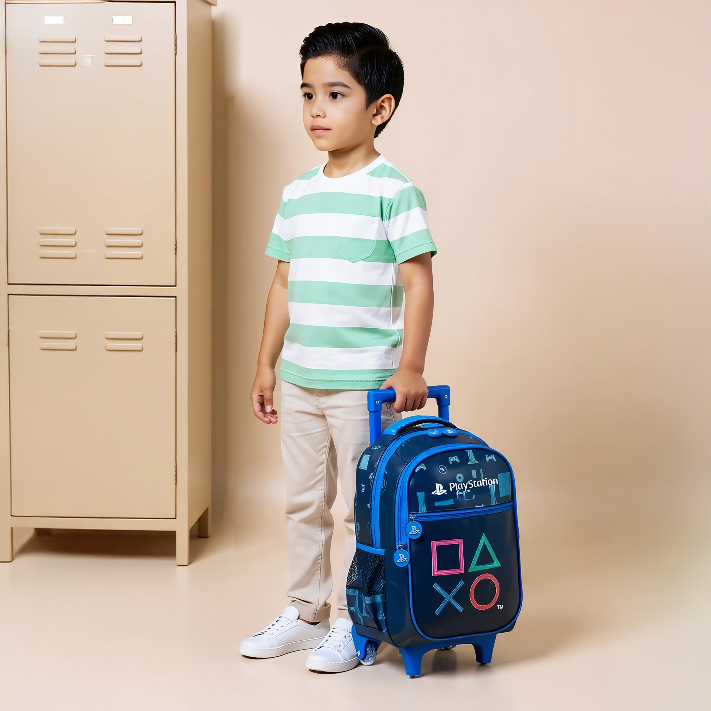 شنطة ظهر ترولي بطبعات سوني بيكتشرز بلايستيشن مع مقبض قابل للسحب - 16 بوصة-school-bagsandbackpacks-trolleybags-image-8