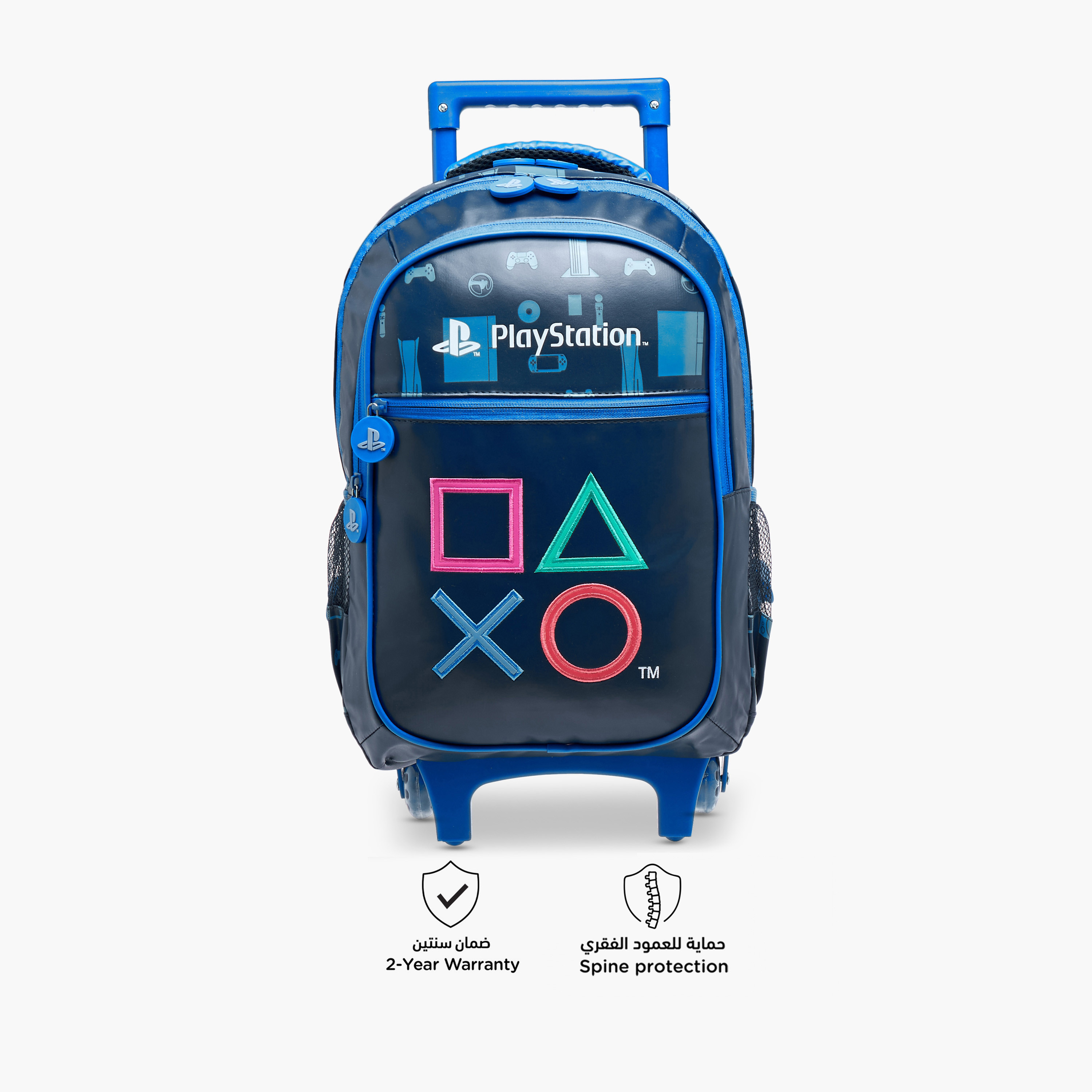 شنطة ظهر ترولي بطبعات سوني بيكتشرز بلايستيشن مع مقبض قابل للسحب - 16 بوصة-school-bagsandbackpacks-trolleybags-image-5