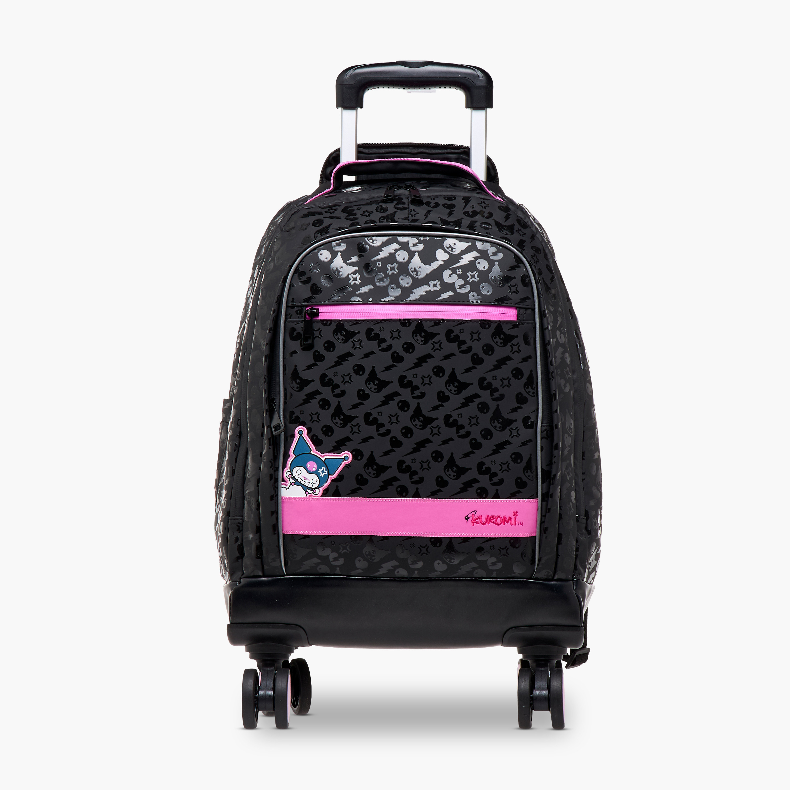شنطة ظهر ترولي بطبعات كورومي ومقبض قابل للسحب - 18 بوصة-school-bagsandbackpacks-trolleybags-image-2