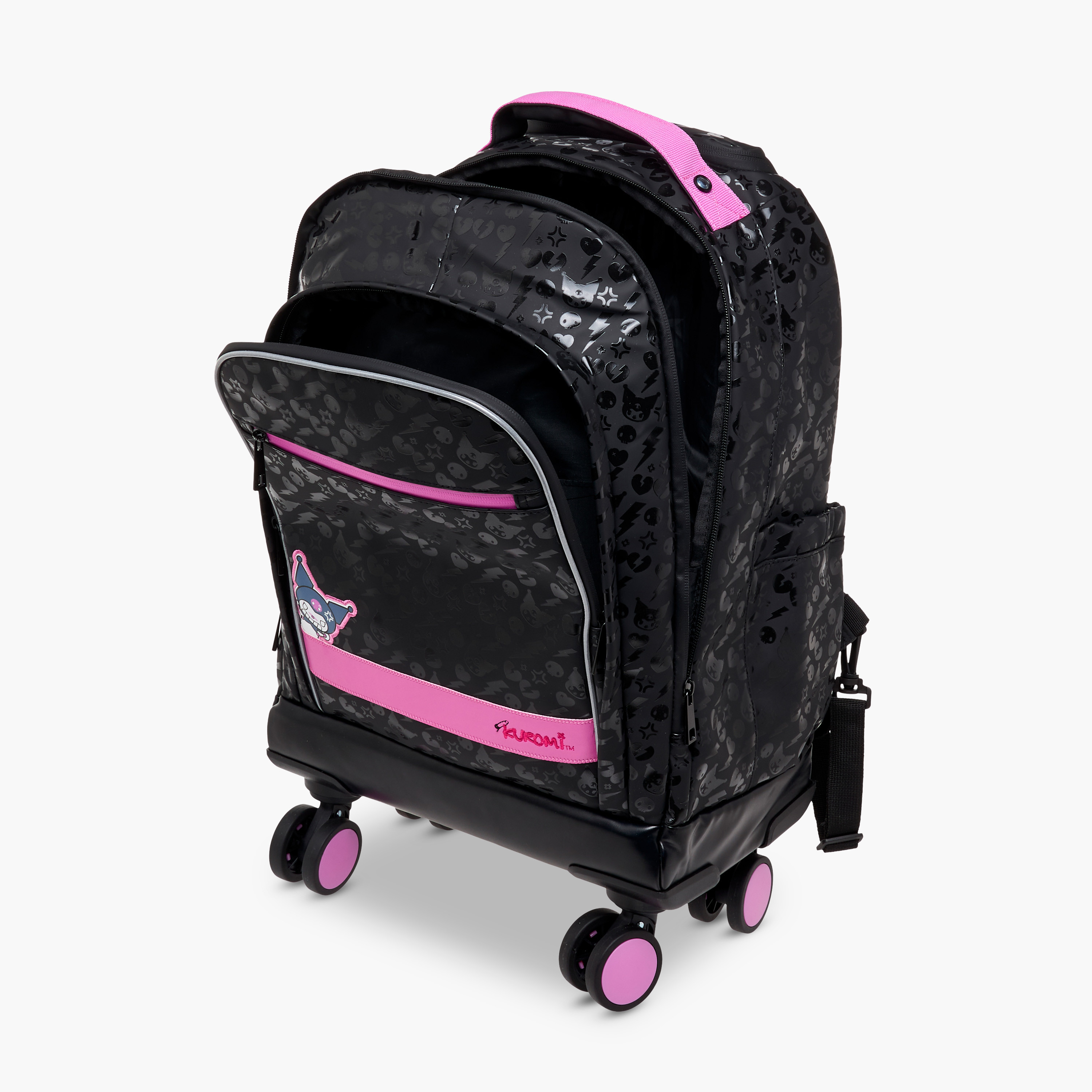 شنطة ظهر ترولي بطبعات كورومي ومقبض قابل للسحب - 18 بوصة-school-bagsandbackpacks-trolleybags-image-15