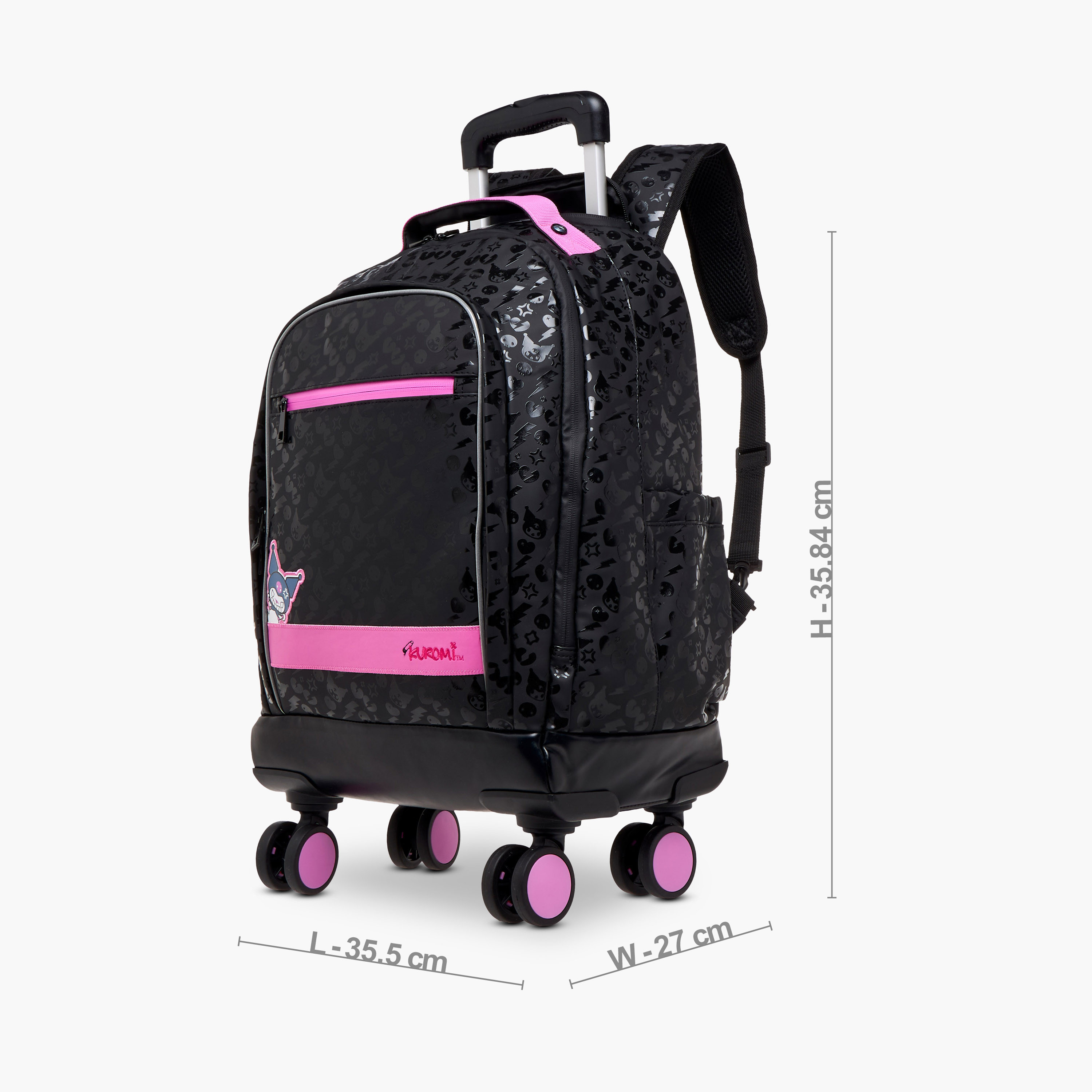 شنطة ظهر ترولي بطبعات كورومي ومقبض قابل للسحب - 18 بوصة-school-bagsandbackpacks-trolleybags-image-3