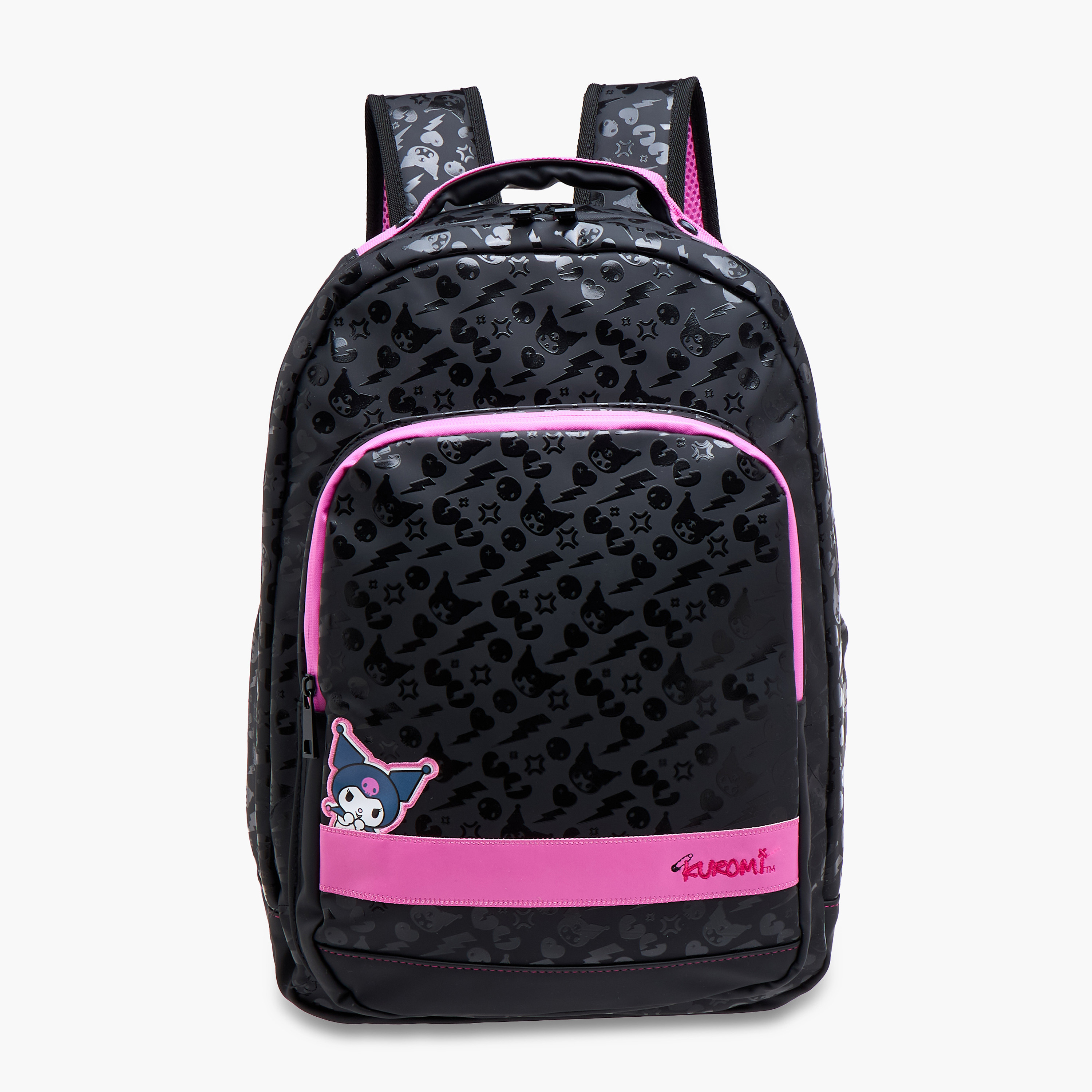 Kuromi Printed Backpack with Adjustable Straps and Zip Closure - 17 inches-school-bagsandbackpacks-backpacks-image-1
